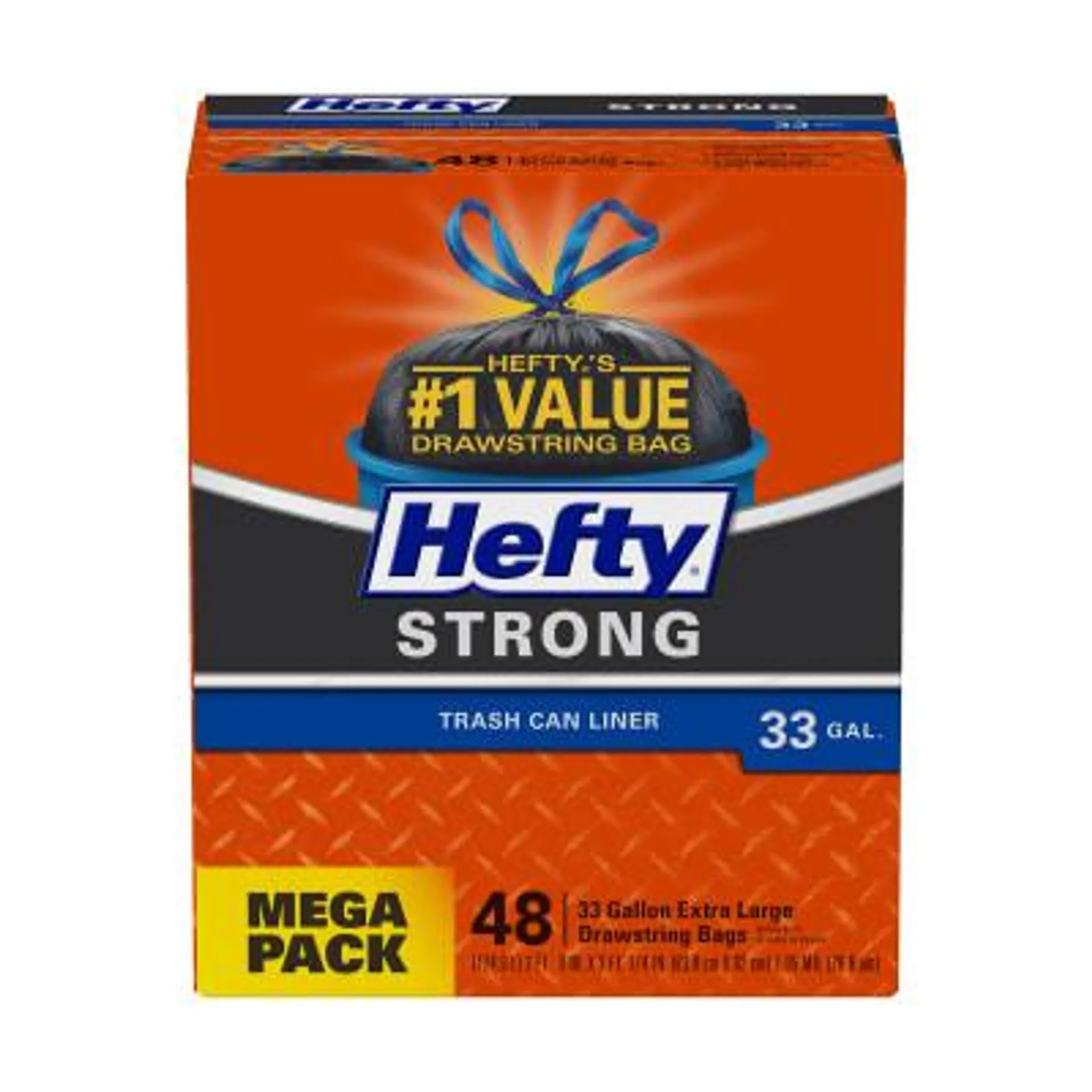 Hefty 33 Gal. Strong Trash Can Liner - 48 ct