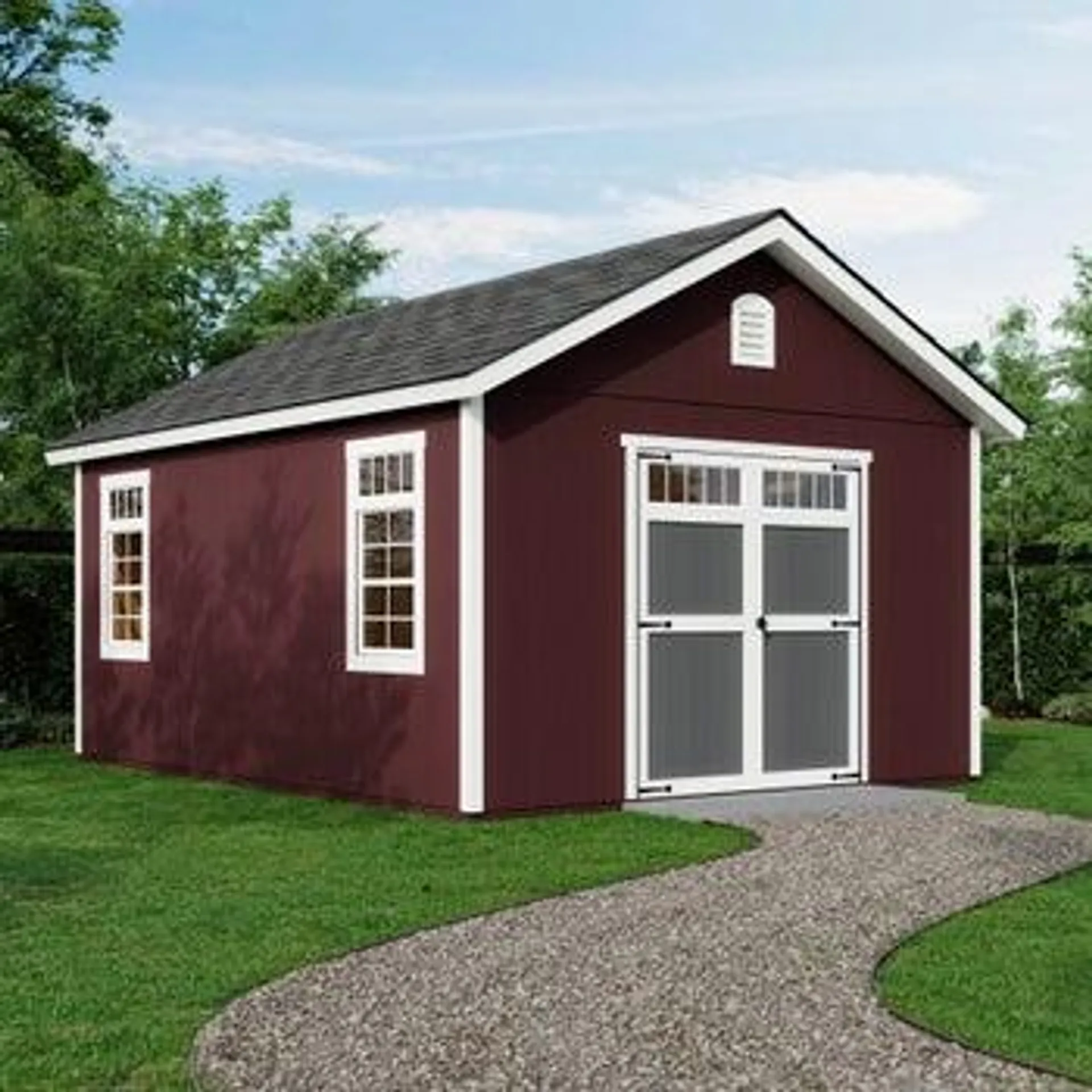 Yardline Piermont 12x16 Wood Storage Shed, Do It Yourself or Installed