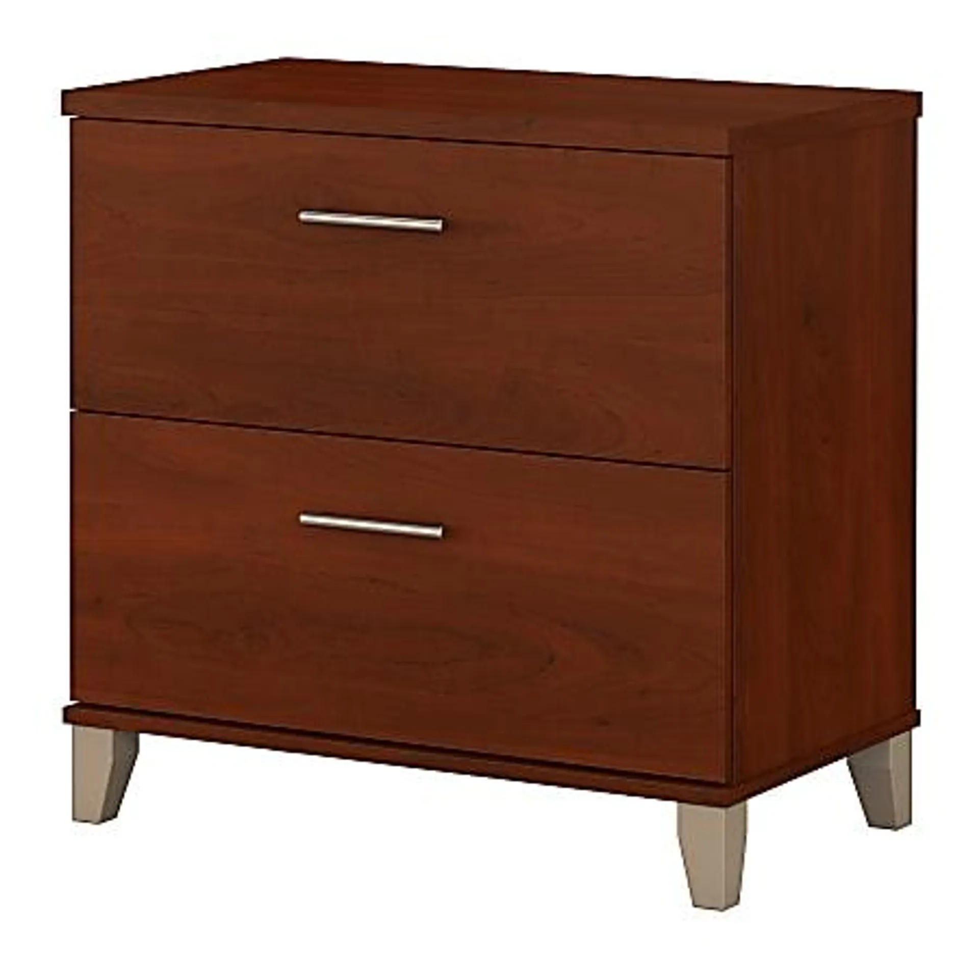 Bush Business Furniture Somerset 29-9/16"W x 21-13/16"D Lateral 2-Drawer File Cabinet, Hansen Cherry, Standard Delivery