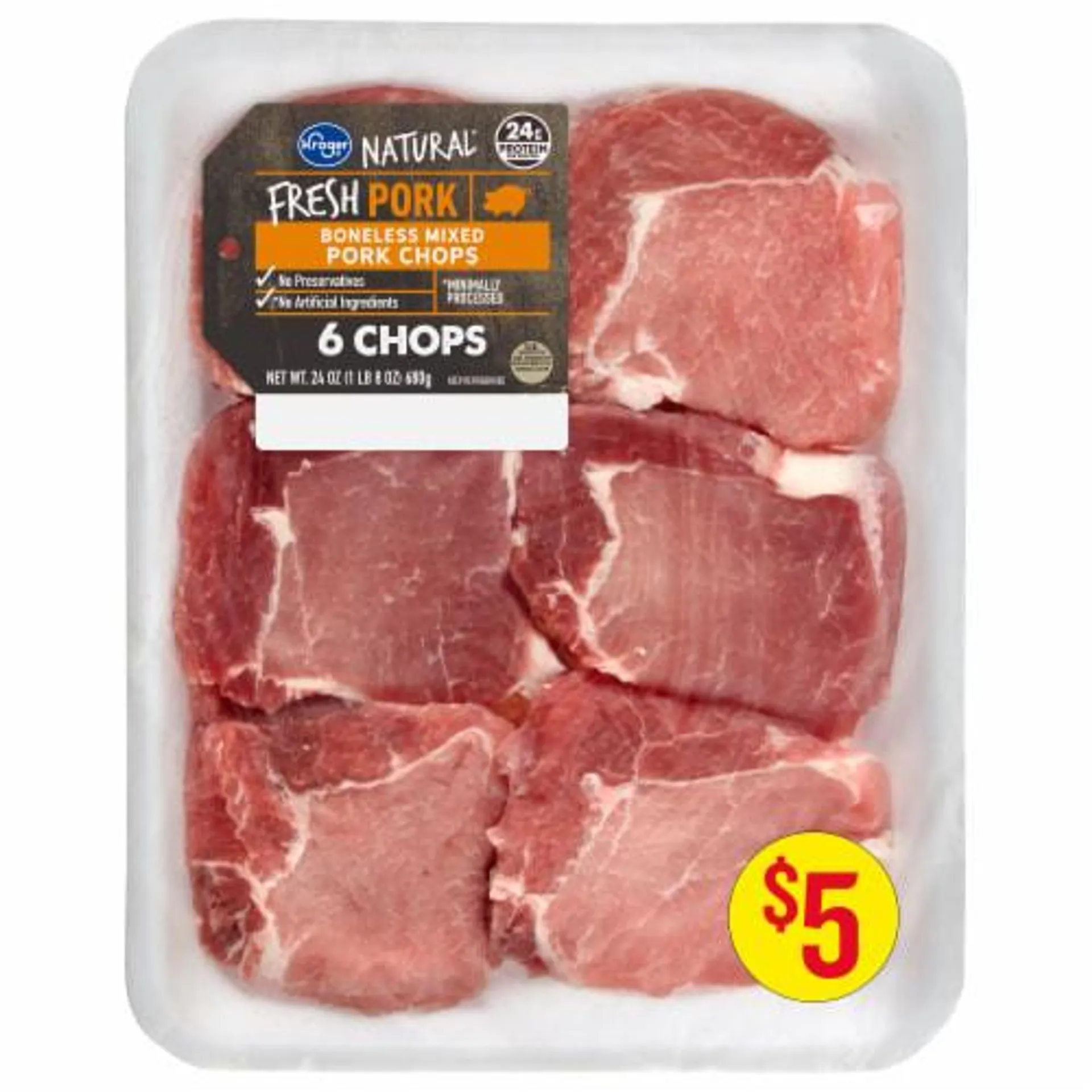 Kroger® Fresh Pork Boneless Pork Loin Ribeye Chops