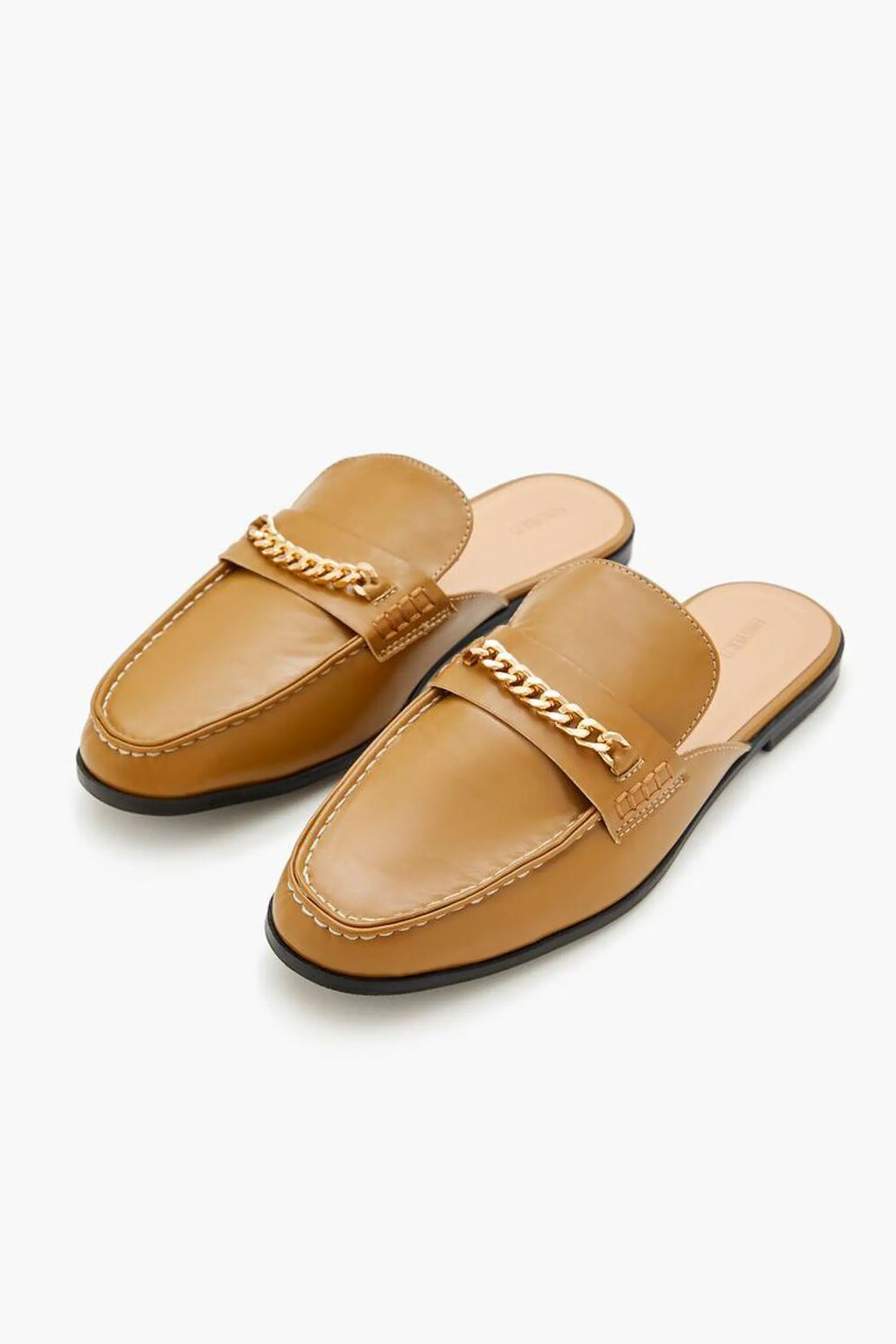 Men Curb Chain Loafer Mules