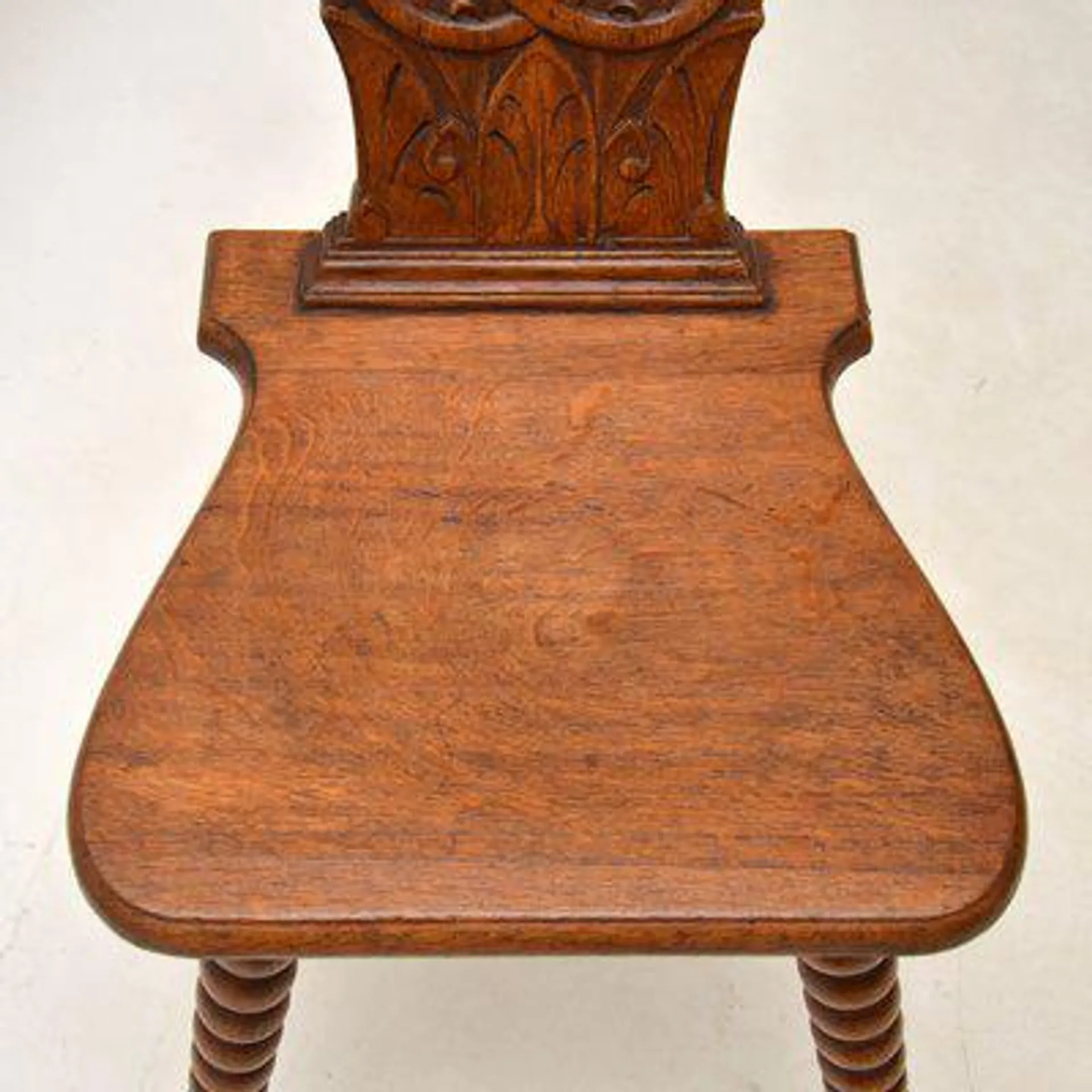 Antique Carved Oak Bobbin Chair, 1880s