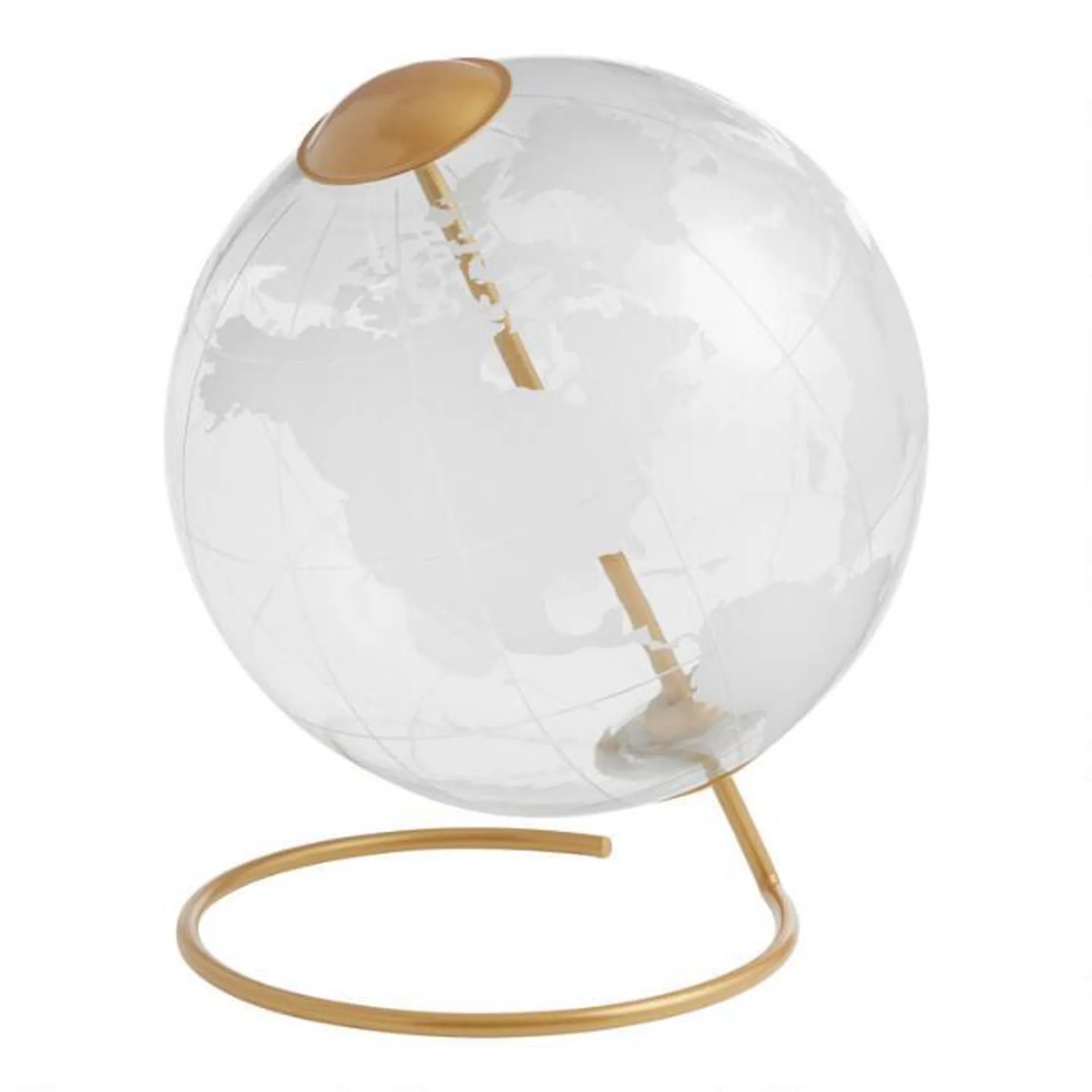 Clear Etched Glass Globe With Ring Stand