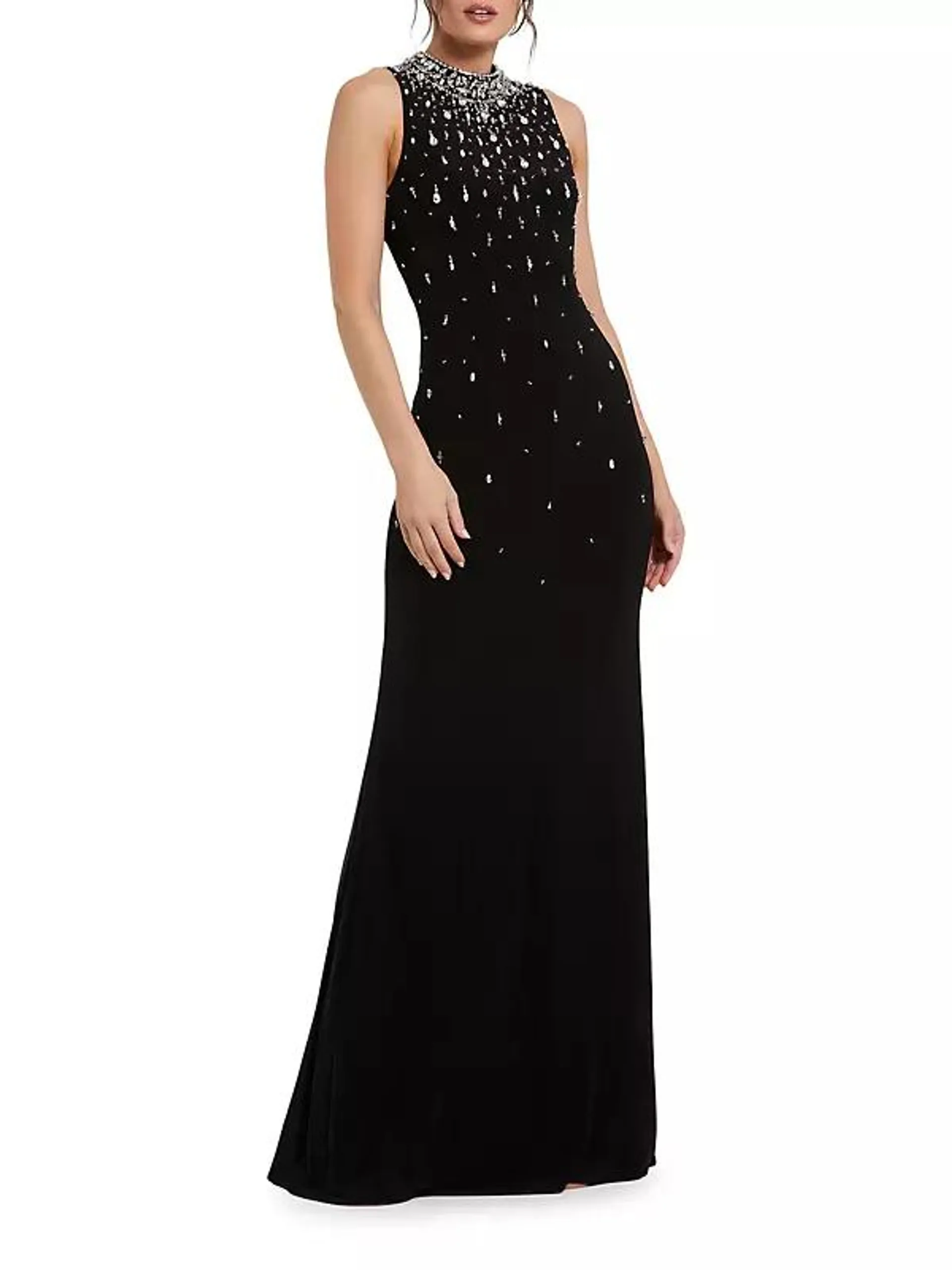 Beaded Stretch Jersey Gown