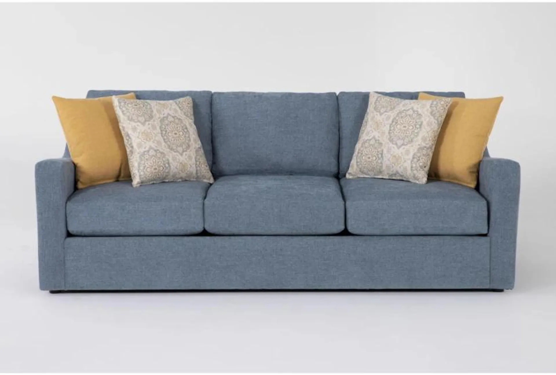 Smyth Memory Foam 92" Blue Weave Sofa