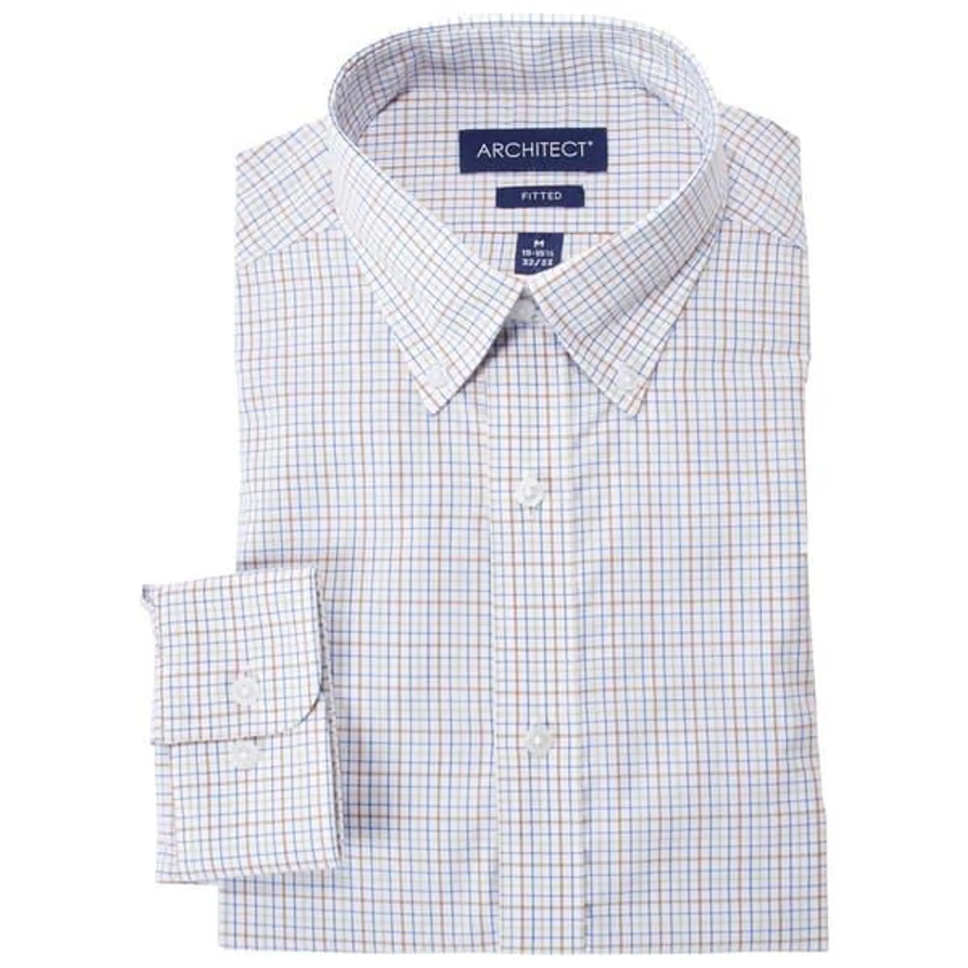 Mens Architect® High Performance Dress Shirt - Blue/Taupe