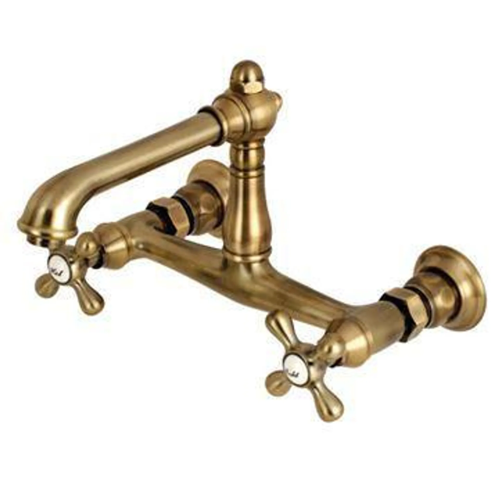 Restorers English Country Cross 8 Inch Wall Mount Bathroom Faucet