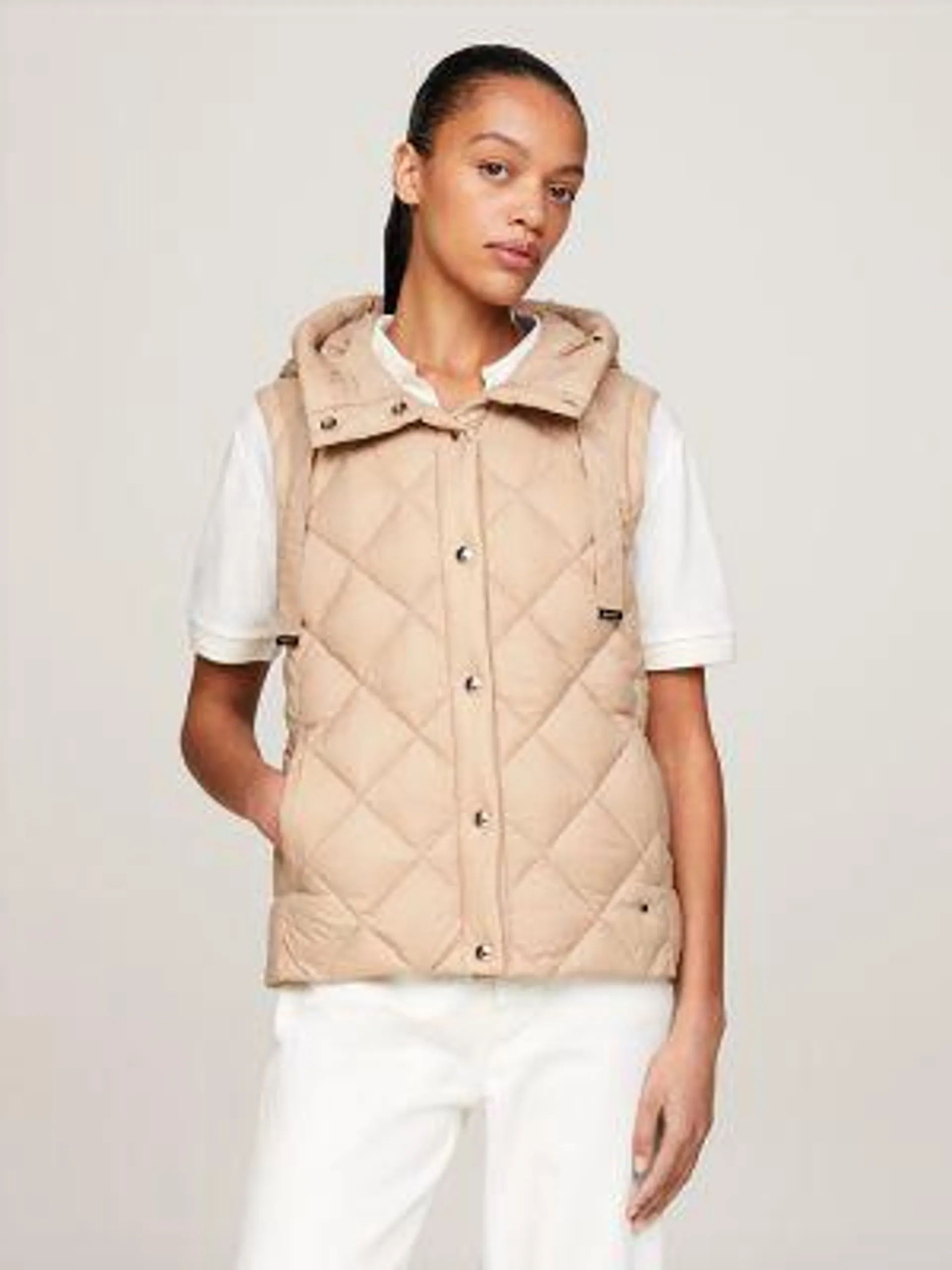 Lightweight Quilted Down Hooded Vest