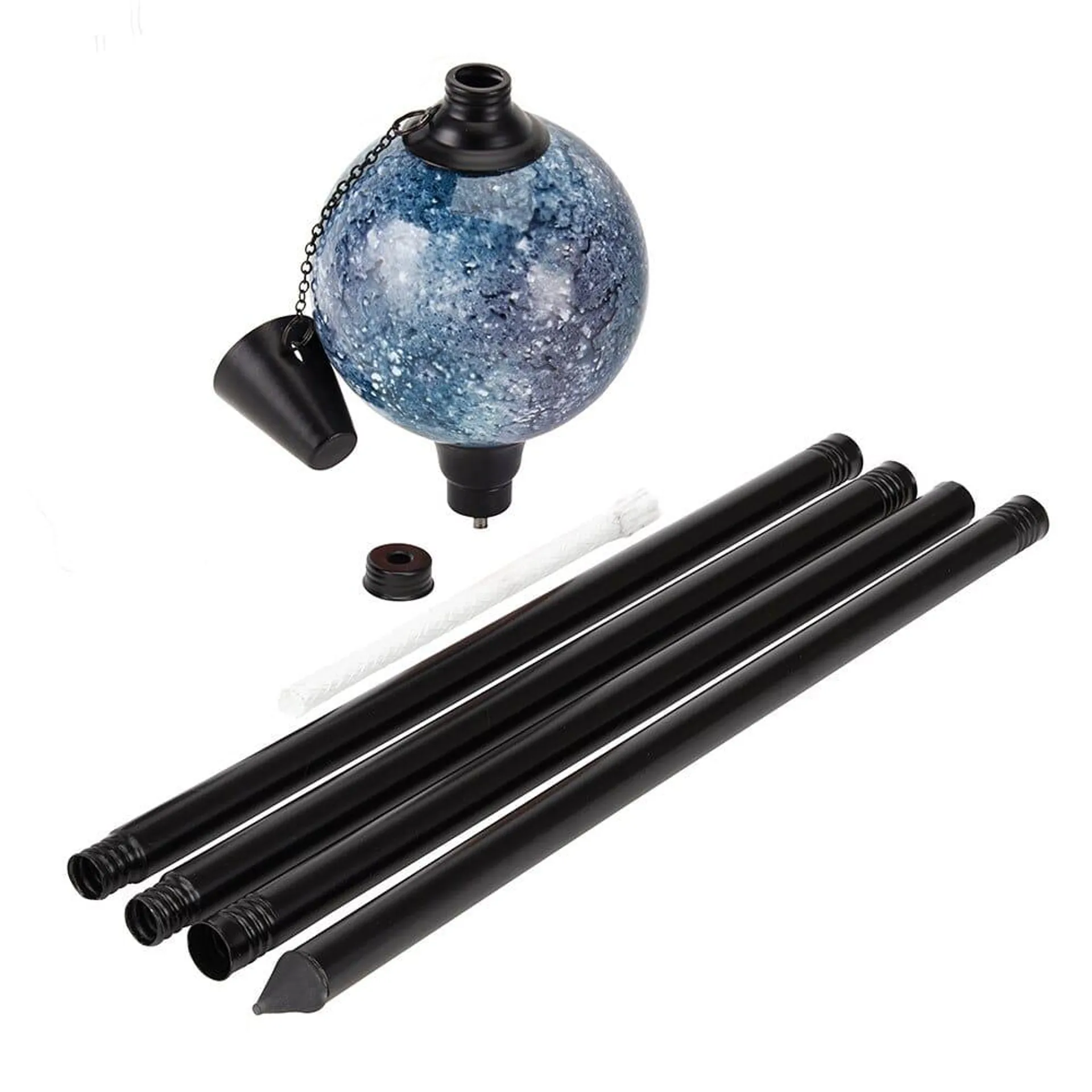 Adjustable Glass Gazing Ball Torch