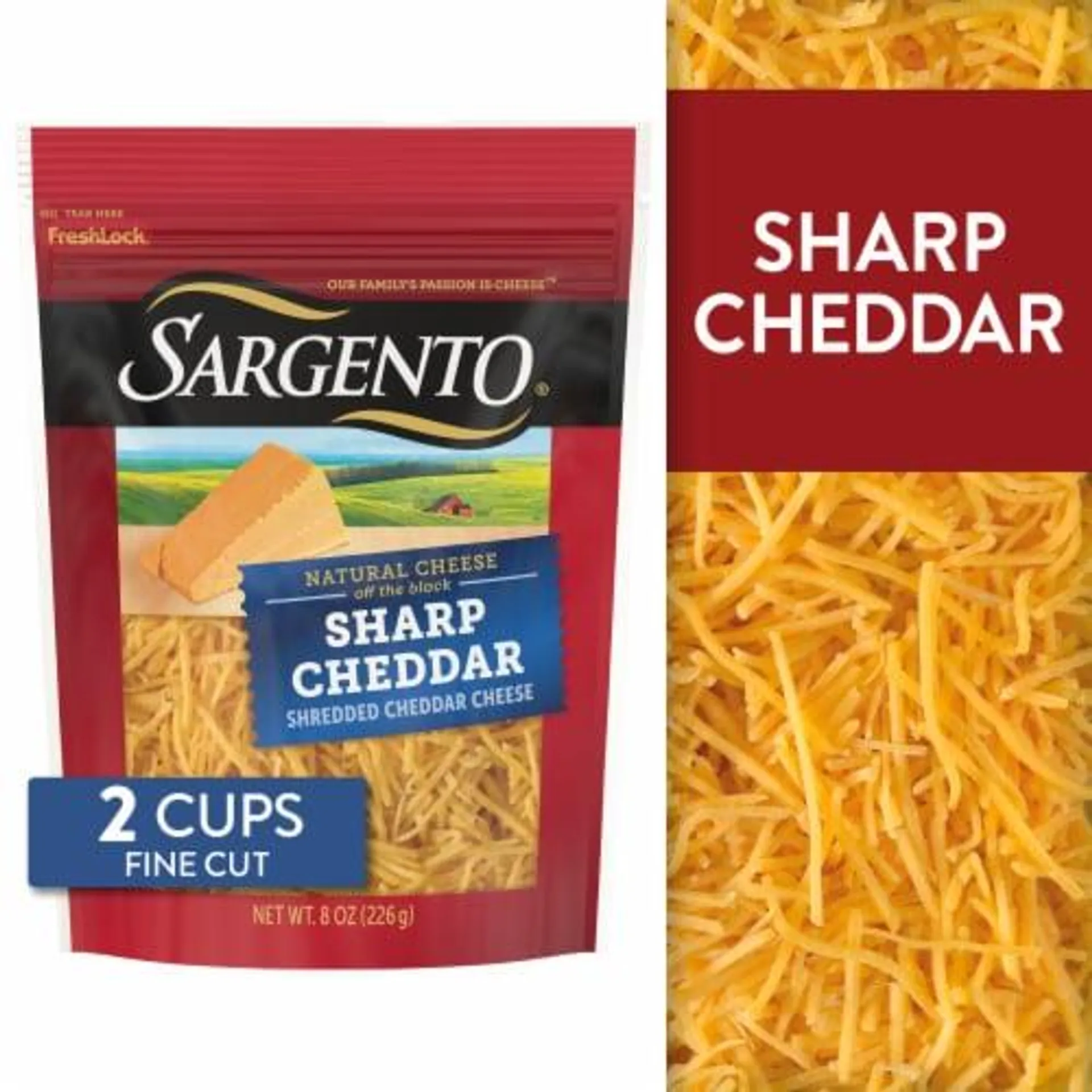 Sargento® Off The Block Fine Cut Sharp Cheddar Natural Cheese Shreds