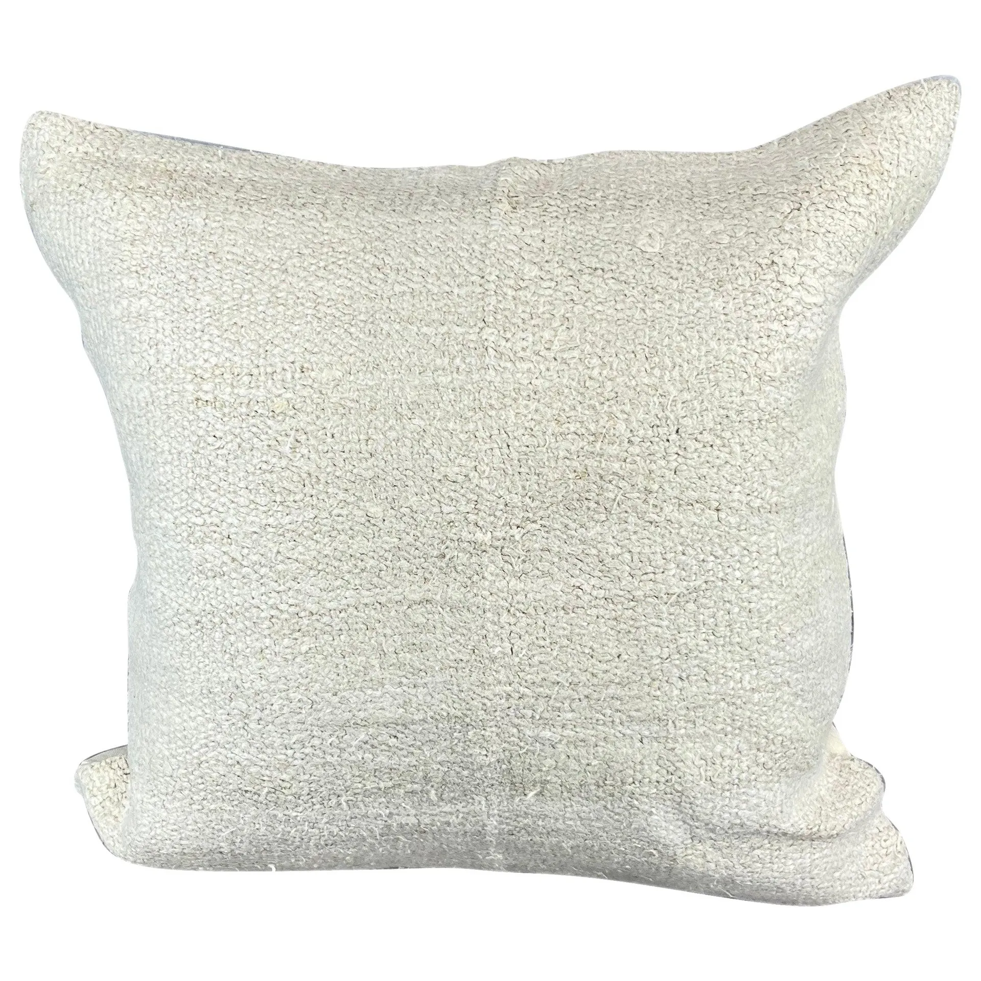 20 x 20 Hemp Turkish Cushion Natural Grayish White Pillow Cushion Cover #6543