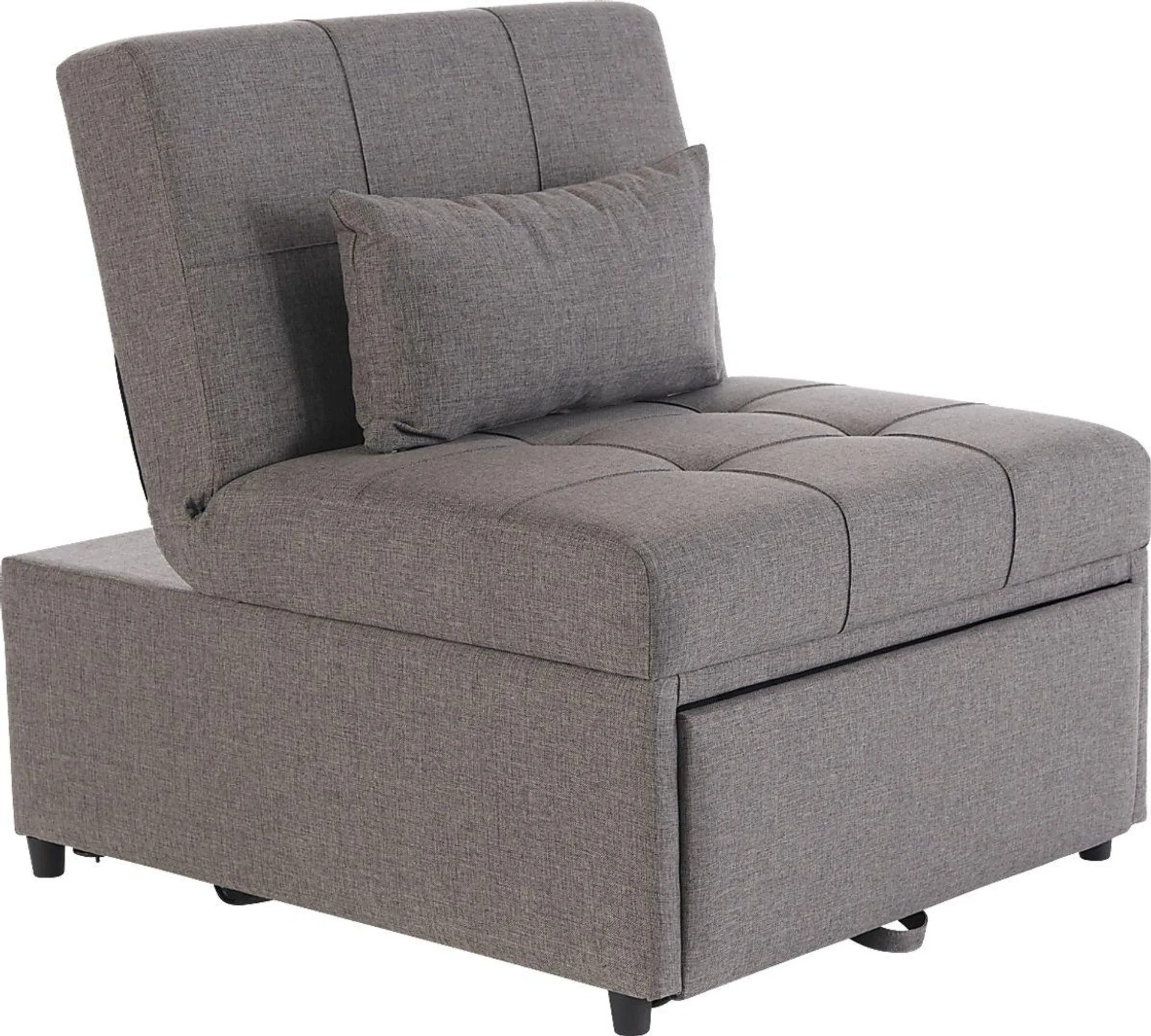 Traskwood Gray Polyester Fabric Sleeper Chair