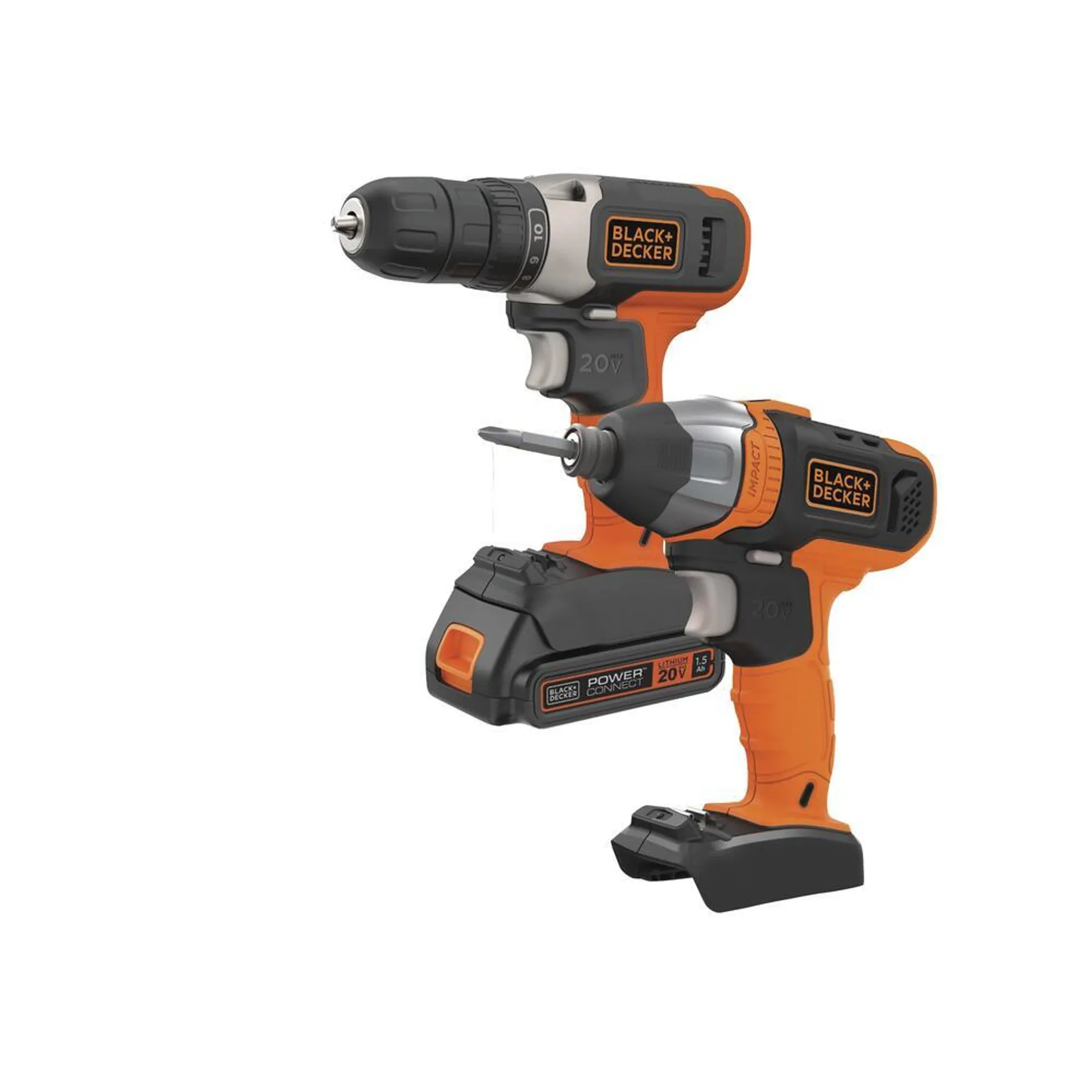 BLACK+DECKER® 20-Volt MAX™ Cordless 3/8" Drill and 1/4" Impact Driver Combo Kit