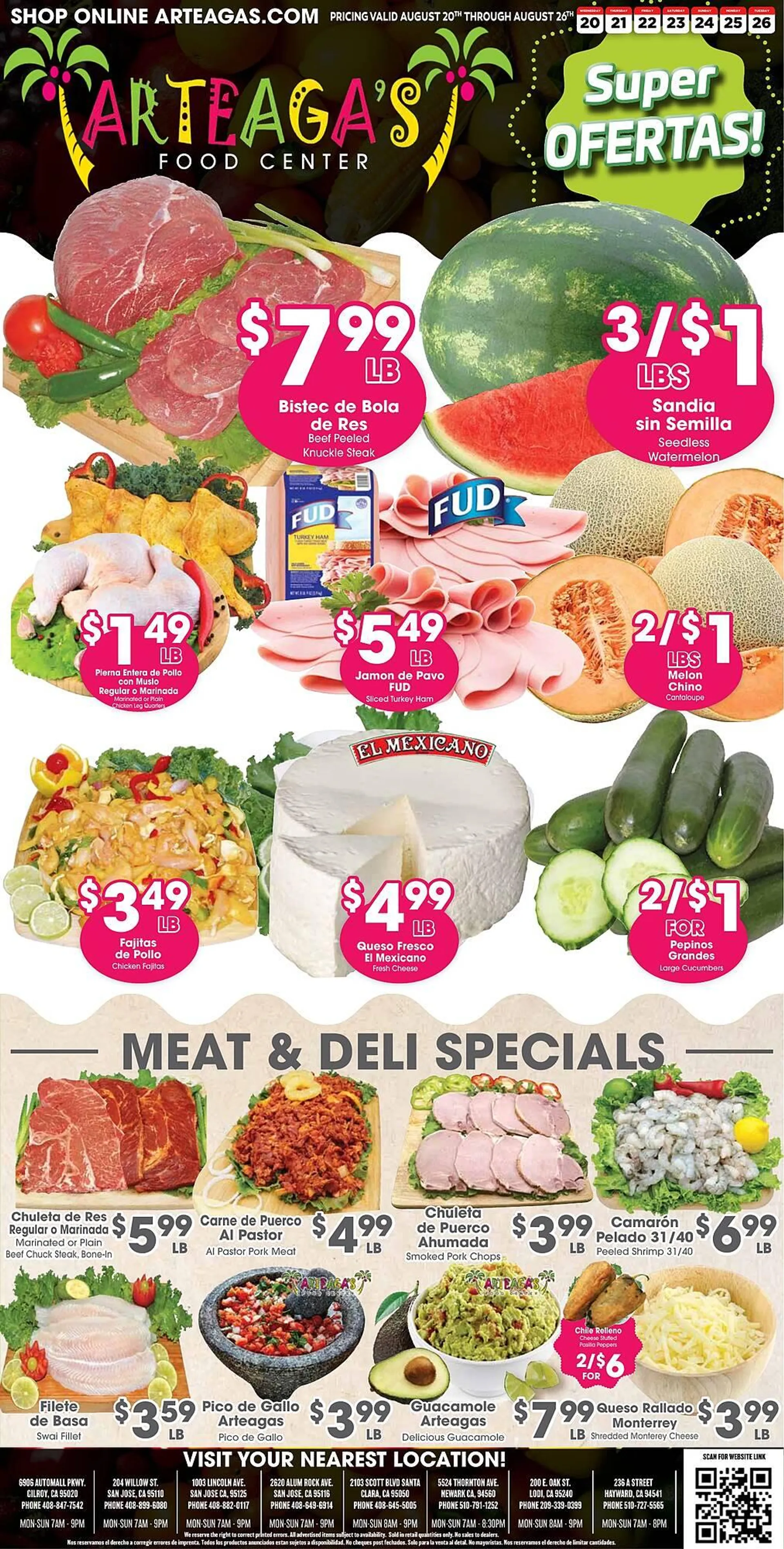 Weekly ad Arteagas Food Center Weekly Ad from August 20 to August 26 2025 - Page 1