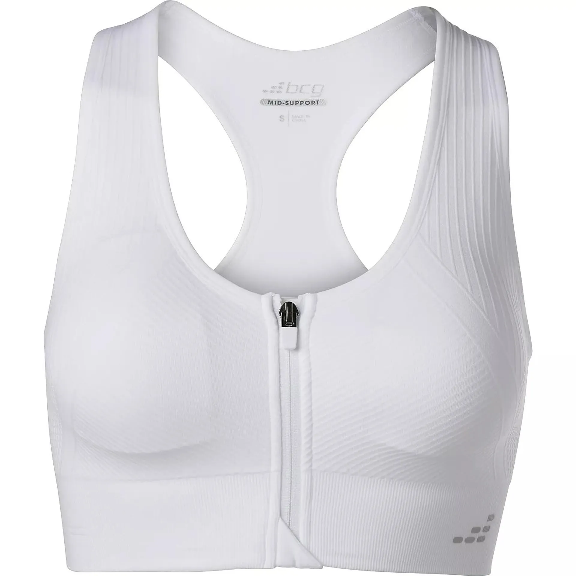 BCG Women's Seamless Zip Front Mid Impact Sports Bra