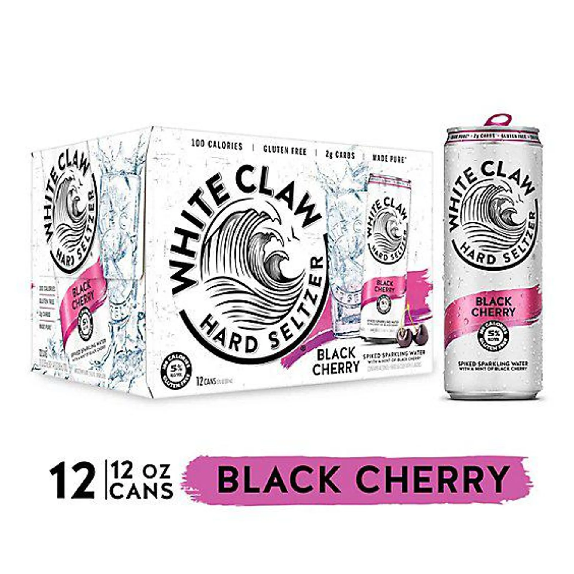 White Claw Black Cherry Hard Seltzer In Cans - 12-12 Fl. Oz.