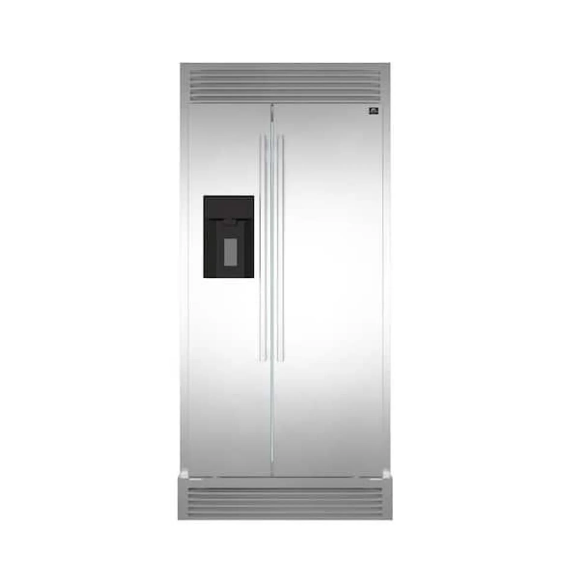 Salerno 36 in. Side by Side French Door Refrigerator with Decorative Grill in Stainless Steel