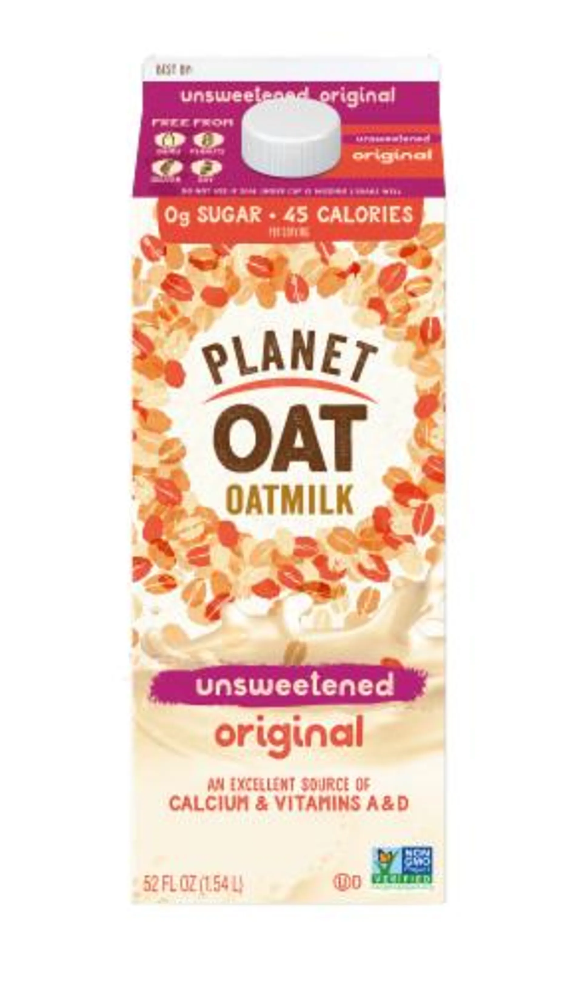 Planet Oat Dairy Free Unsweeted Original Oat Milk