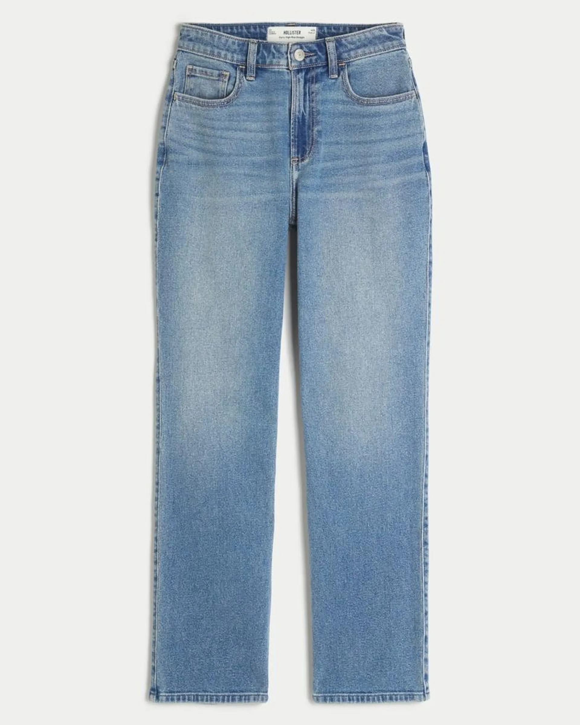 Curvy High-Rise Medium Wash Straight Jeans