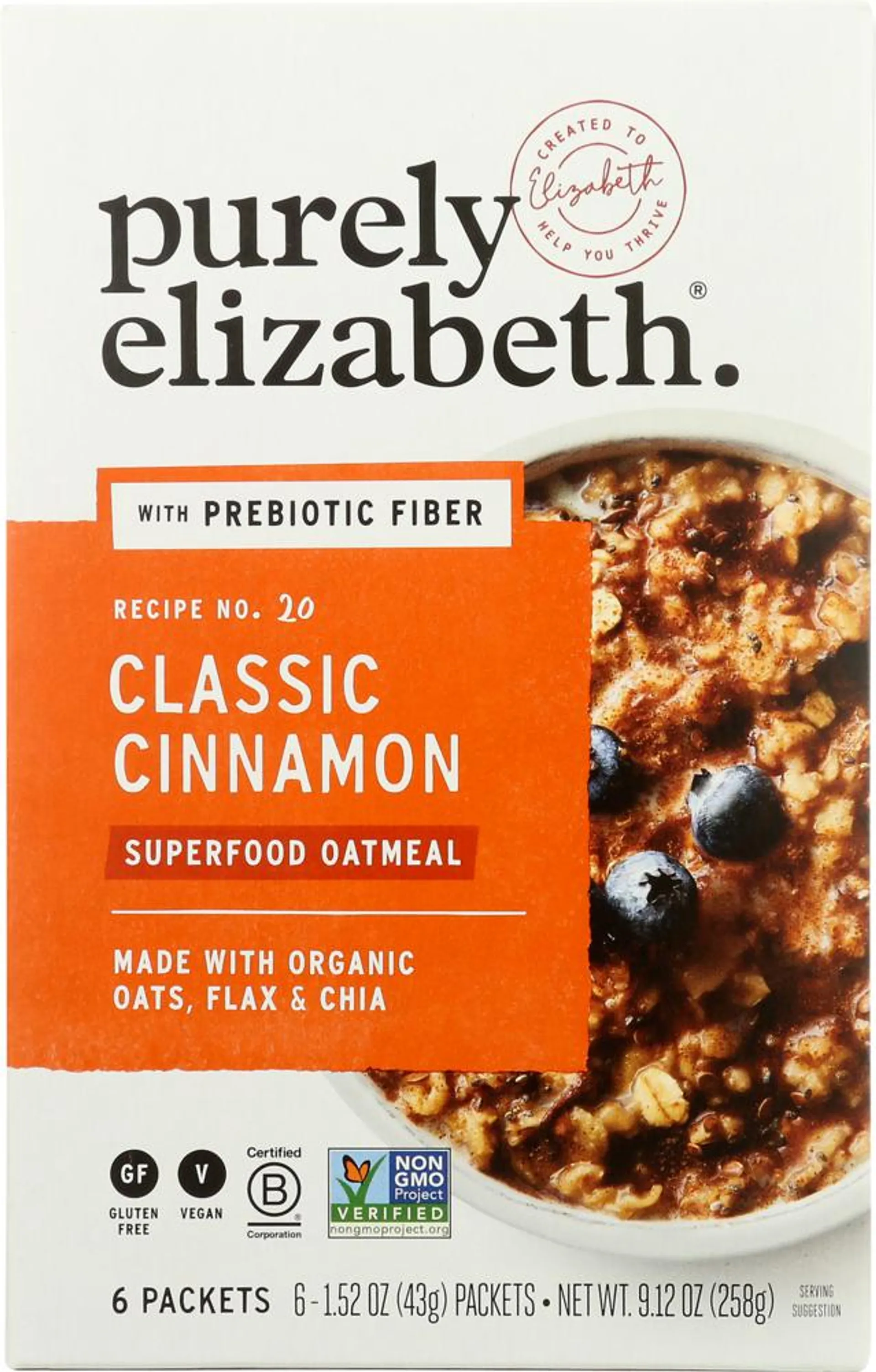 Organic Oatmeal Classic Cinnamon Superfood Prebiotic