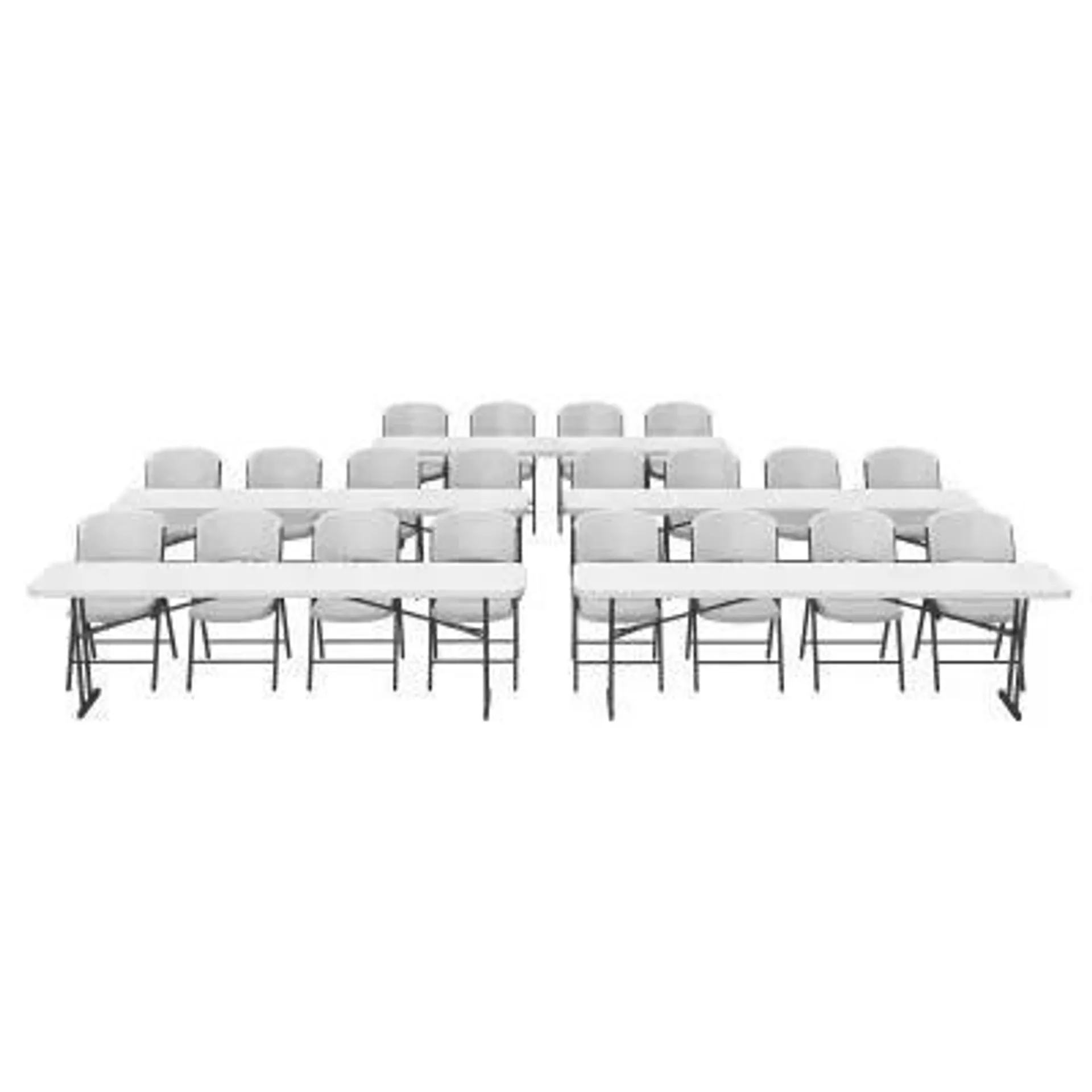 Lifetime (5) 8-Foot Seminar Tables and (20) Chairs Set