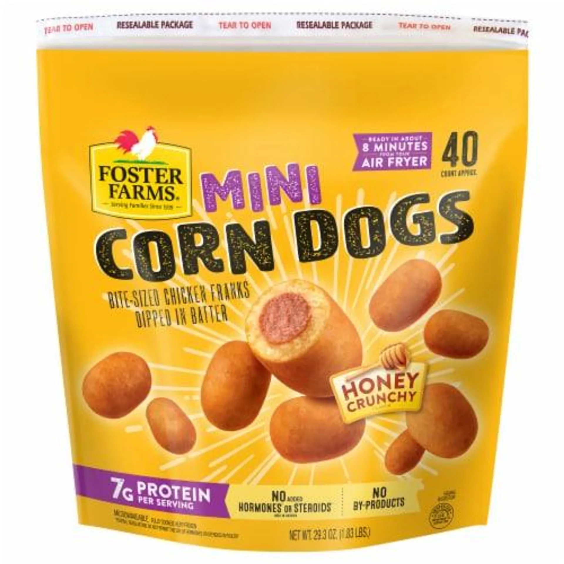 Foster Farms Mini Chicken Corn Dogs 40 Count Bag, 29.3 oz