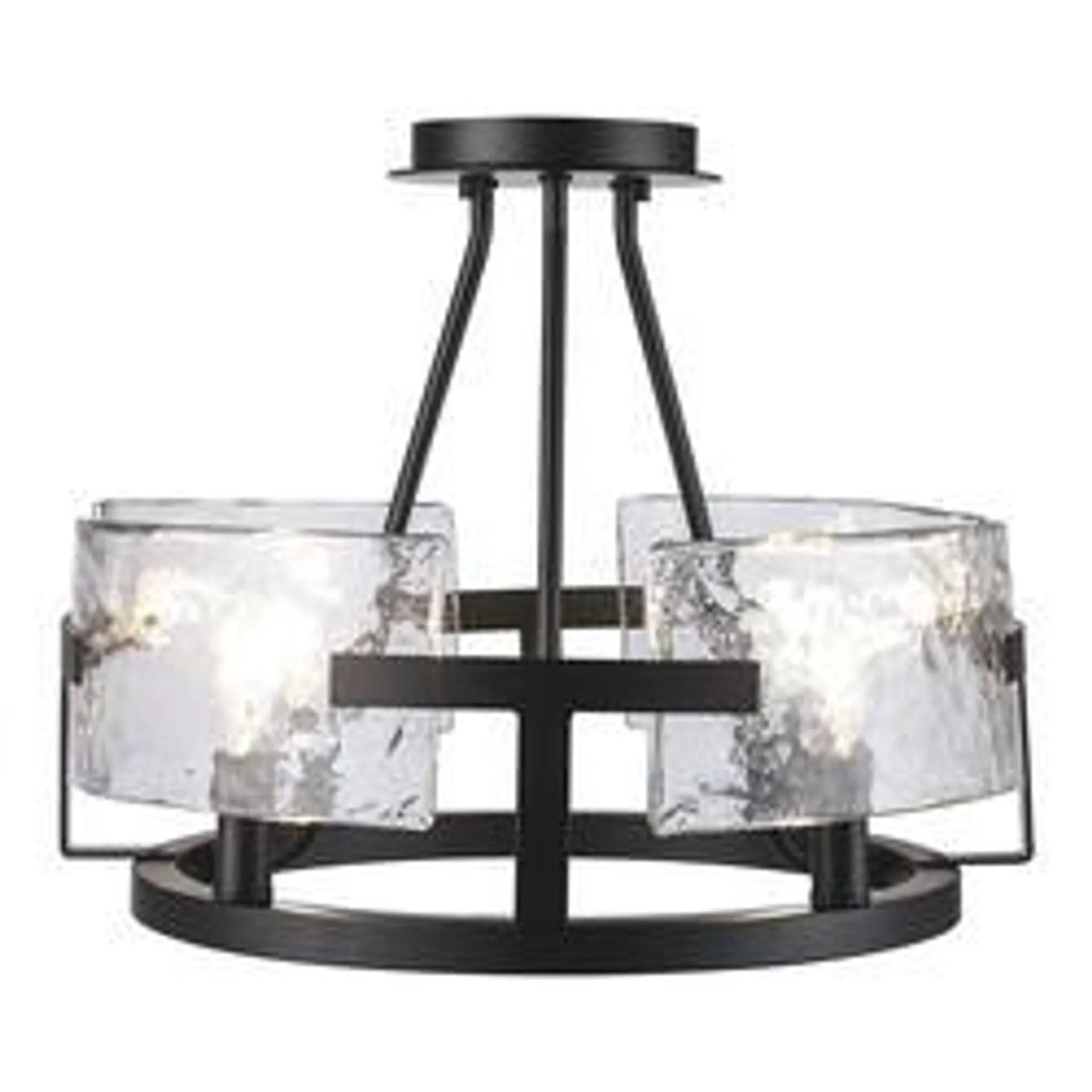 Patriot Lighting® Hamahl Black 4-Light Semi-Flush Mount Ceiling Light