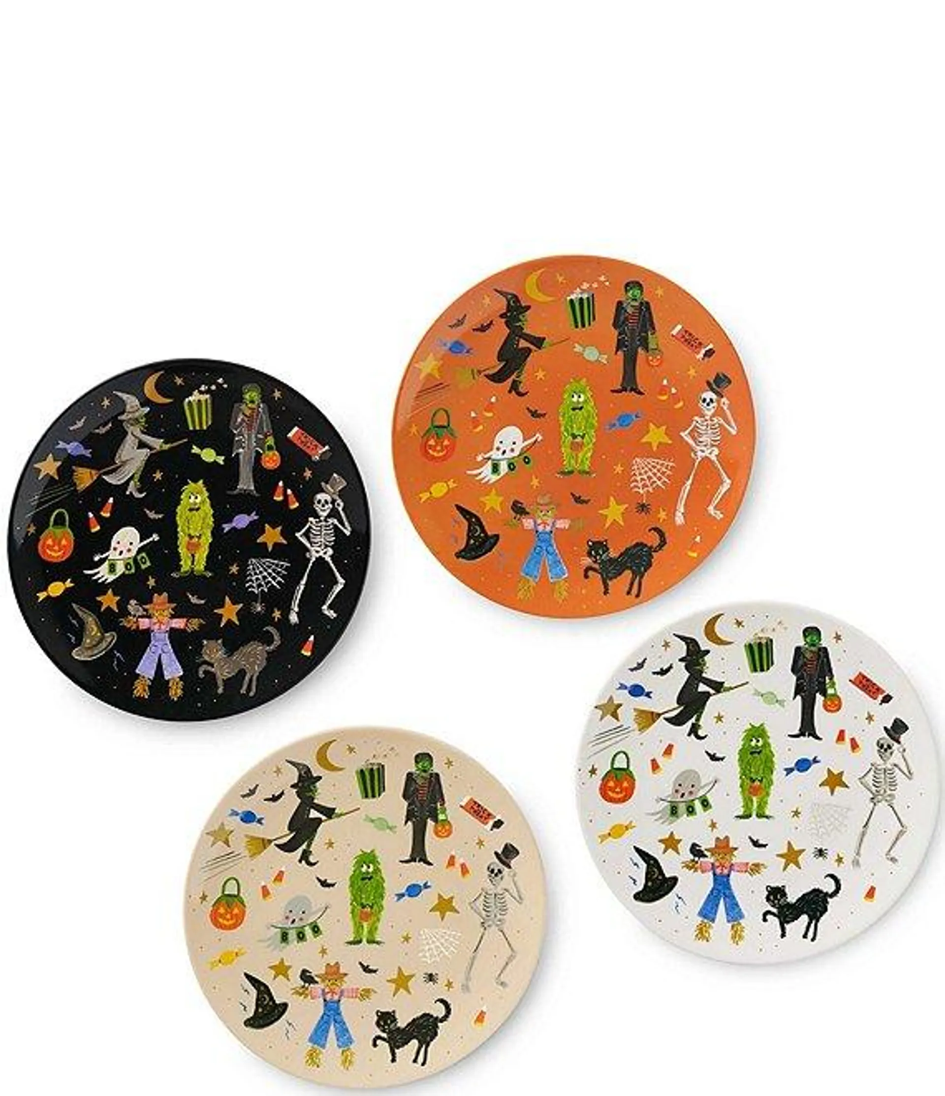 Halloween Parade Dessert Plates, Set of 4