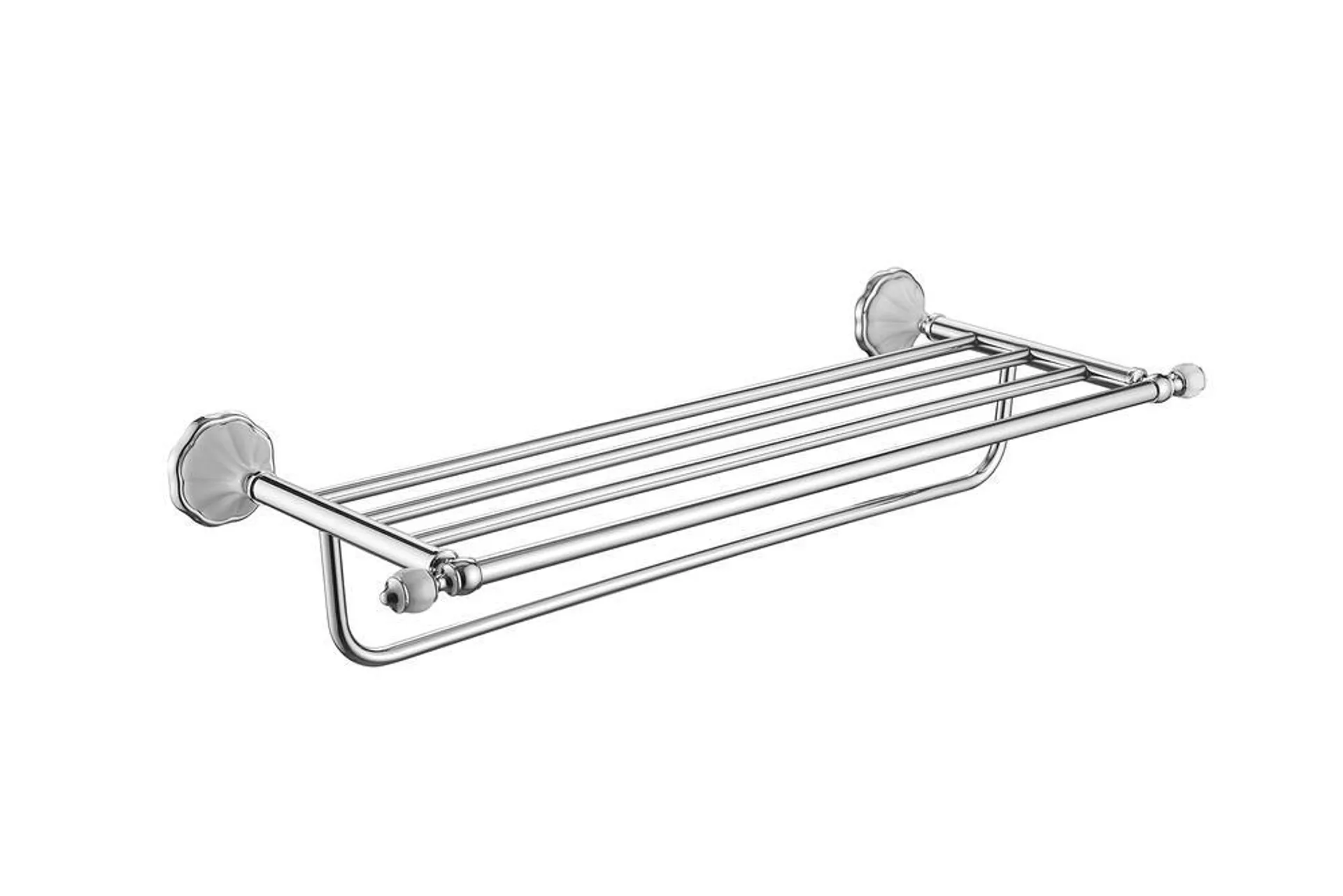 Modona Flora 28-1/2" White Porcelain and Chrome Towel Rack