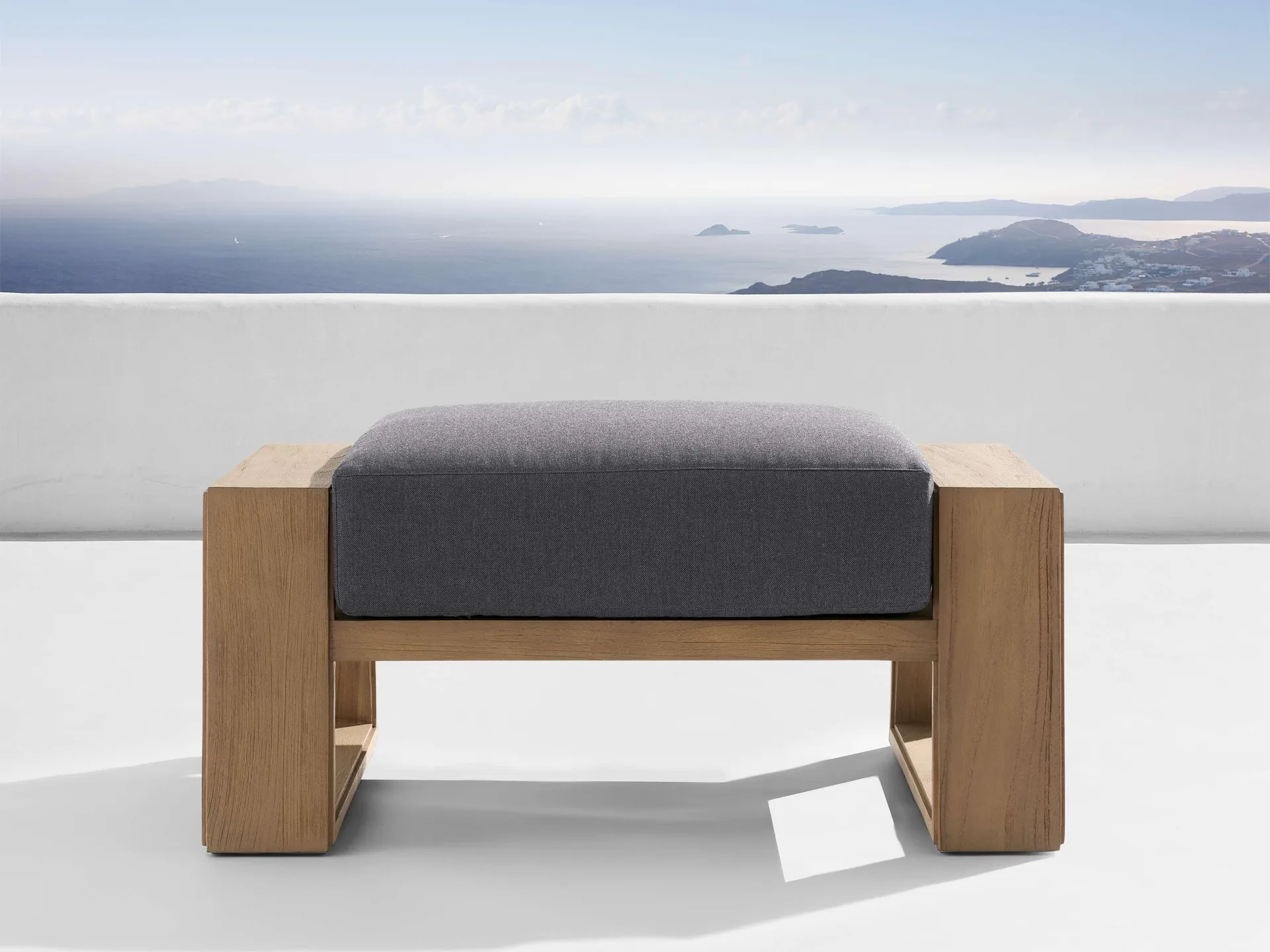 Canyon Outdoor Teak Ottoman