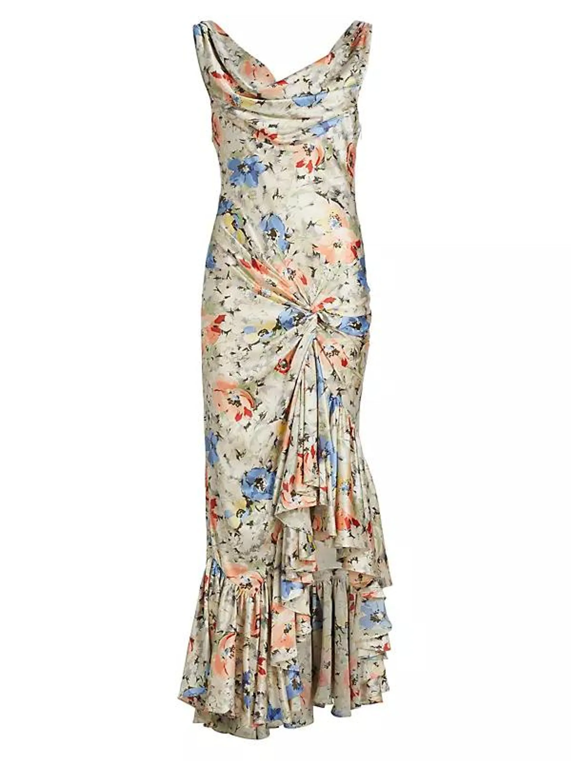 Ciara Floral Silk Maxi Dress