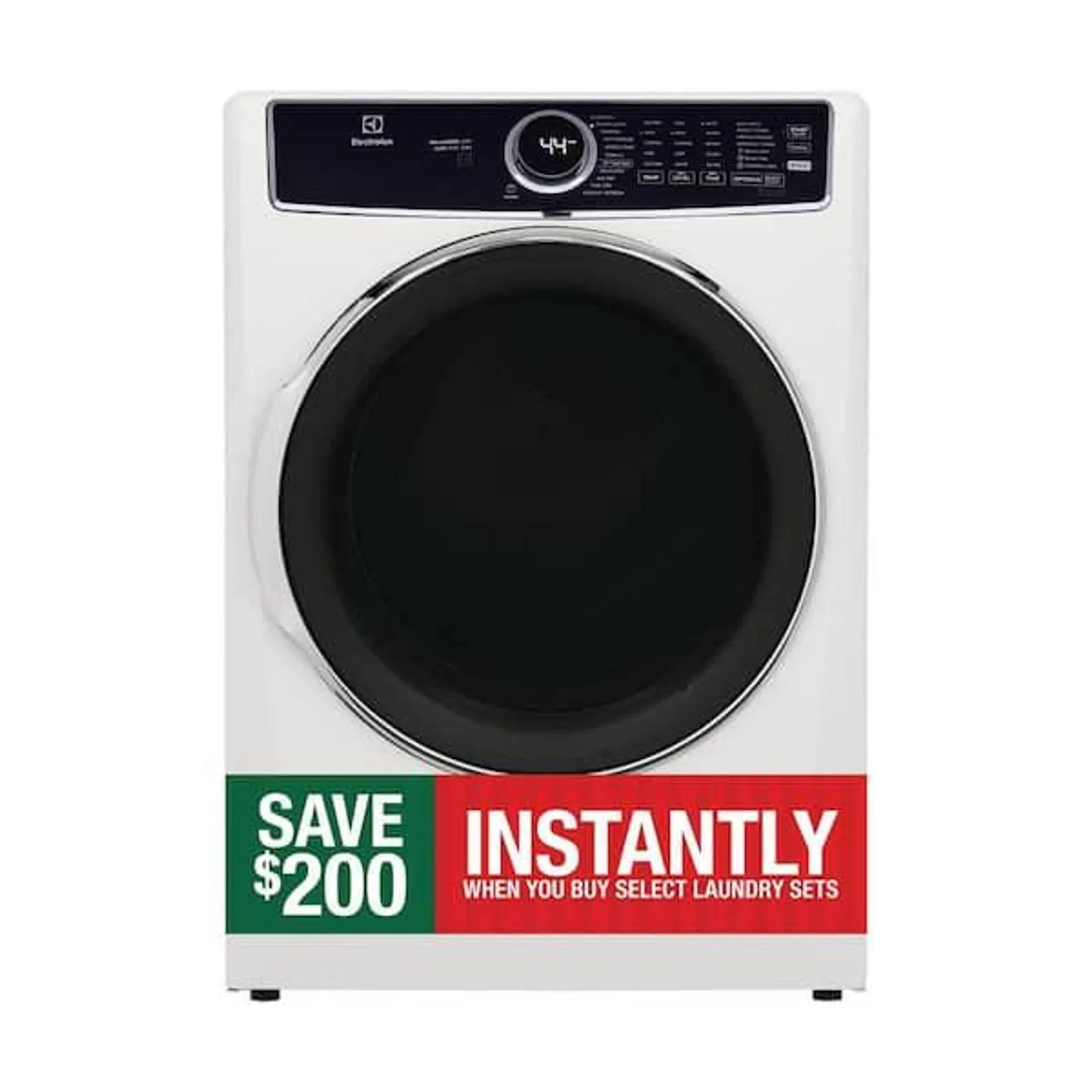 27 in. W 8 cu. ft. Front Load Electric Dryer with Perfect Steam and LuxCare Dry System, ENERGY STAR in White