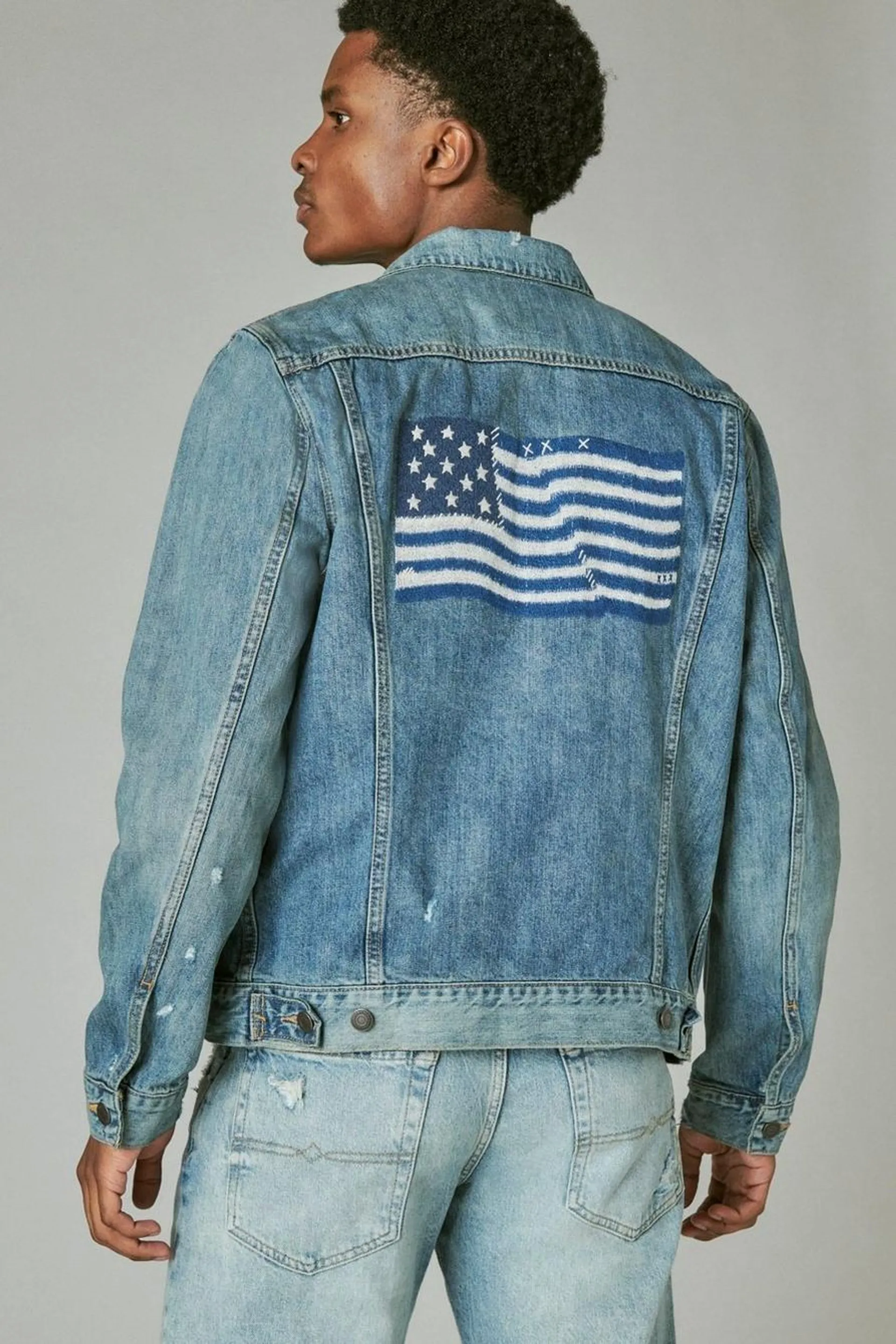 lucky legend flag trucker jacket