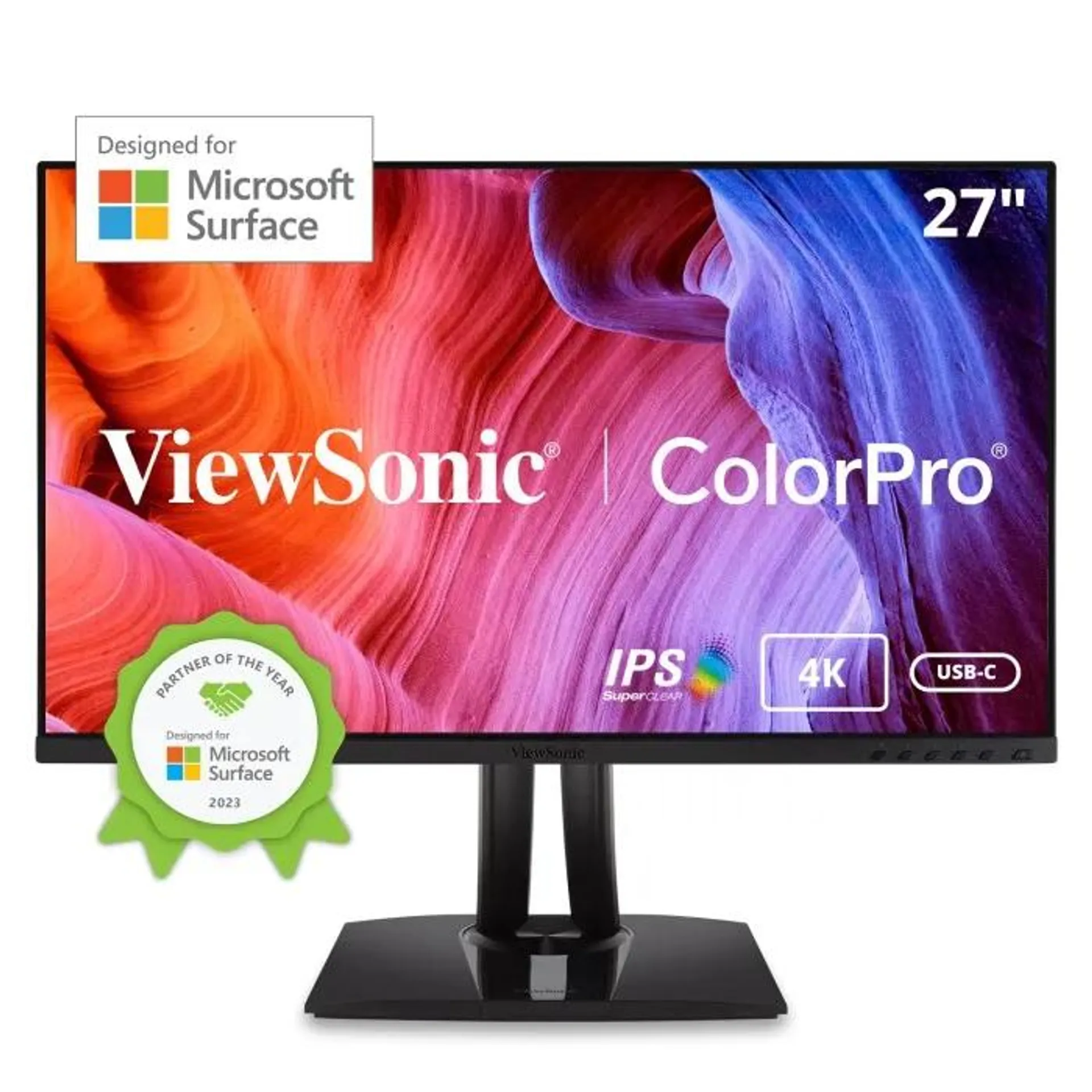 VP275-4K - 27" ColorPro™ 4K UHD Ergonomic Designed for Surface Monitor with USB C