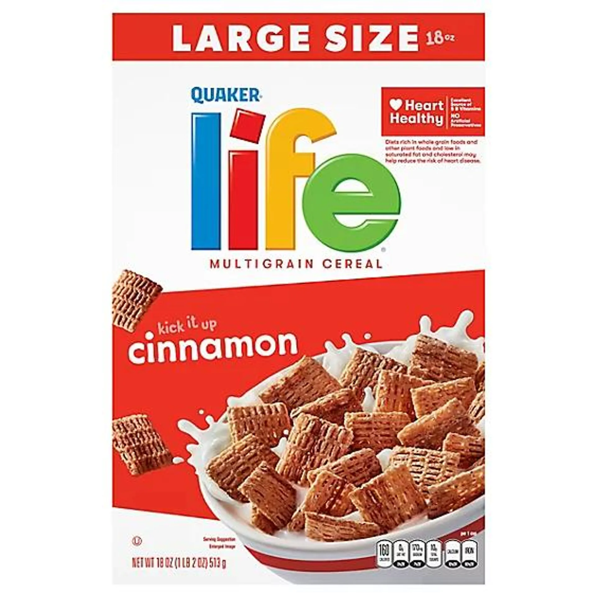 Life Cereal Multigrain Cinnamon Large Size - 18 Oz