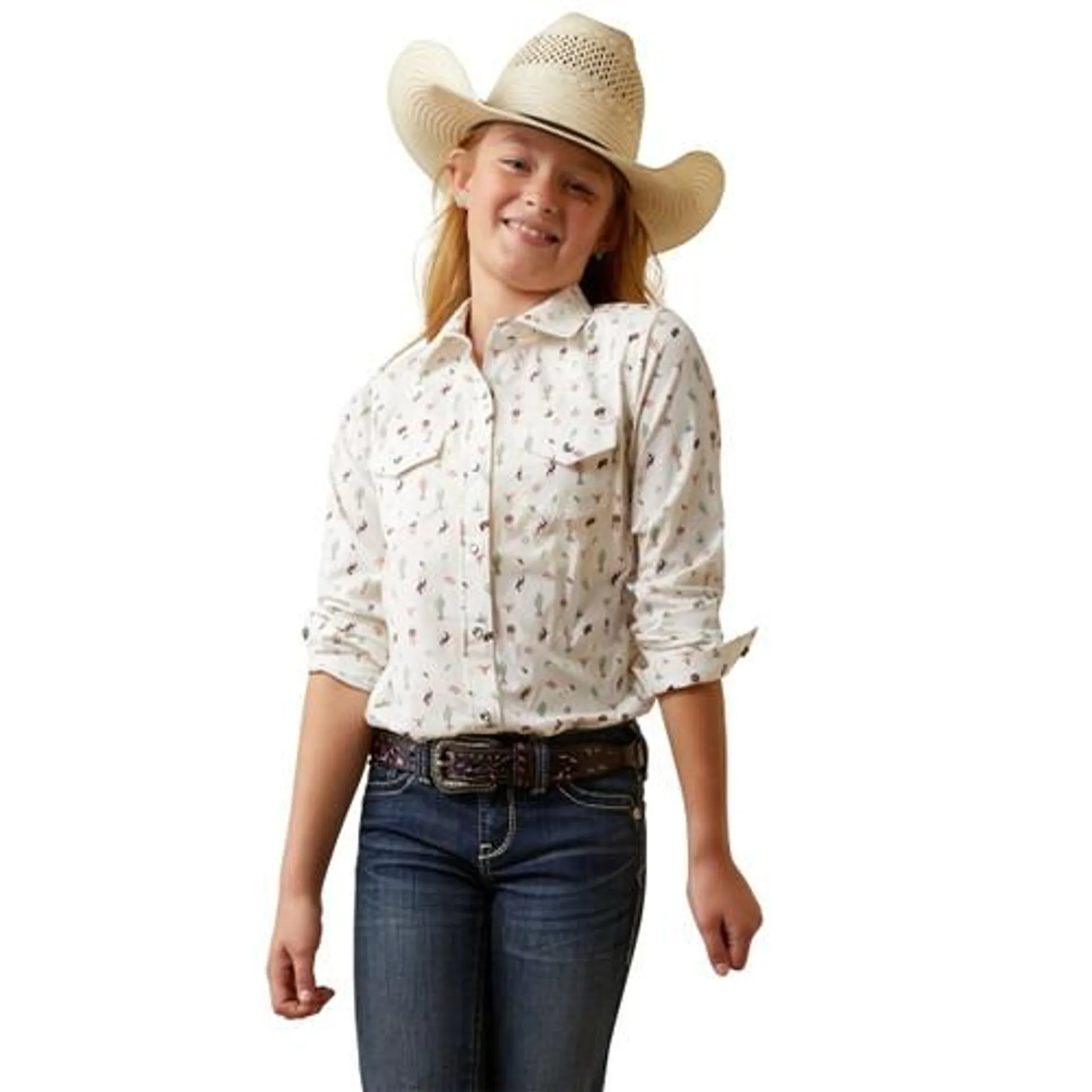Ariat Girls R.E.A.L. Multi Santa Fe Long Sleeve Western Shirt