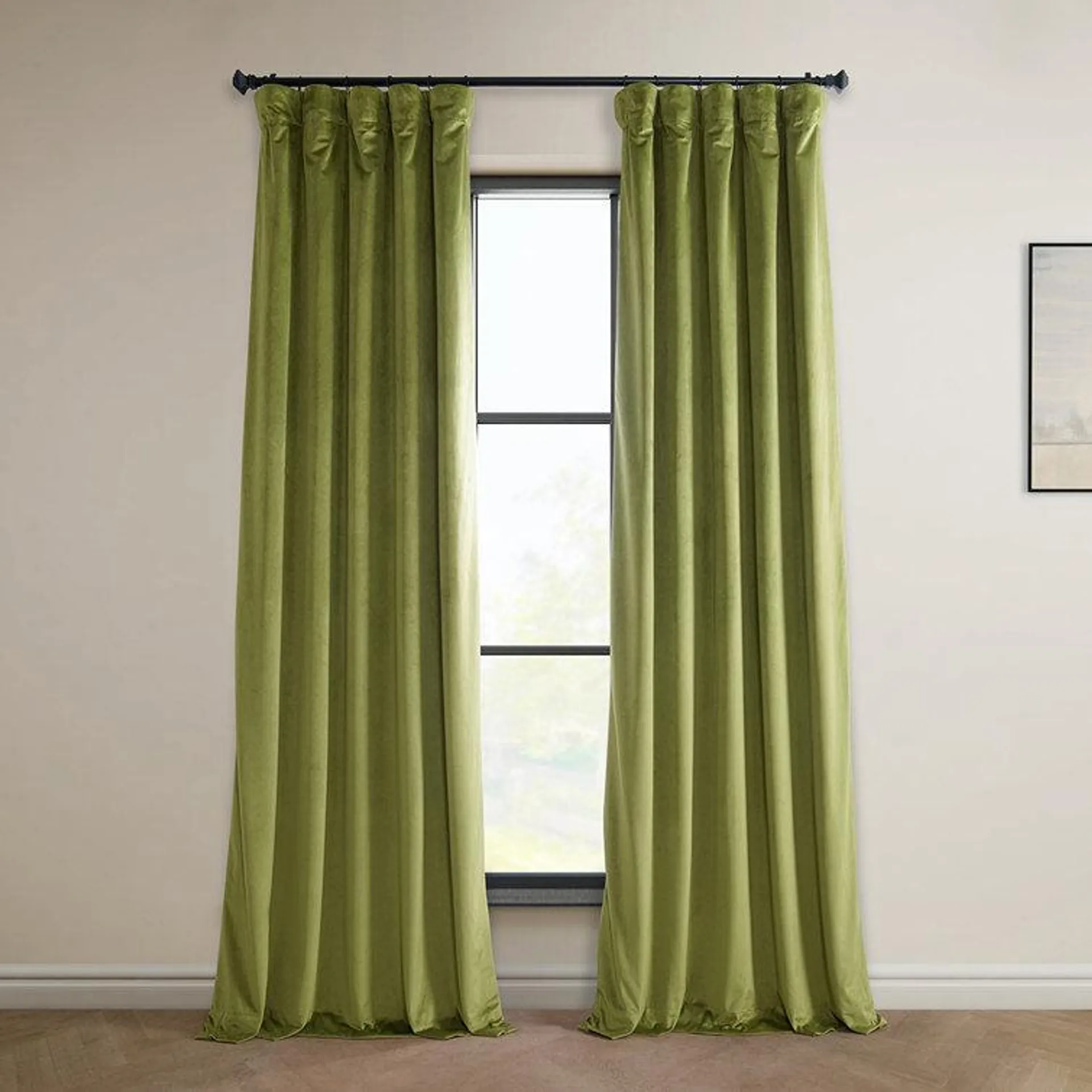 Heritage Plush Velvet Curtains for Bedroom - Room Darkening Curtains for Living Room Window Single Panel