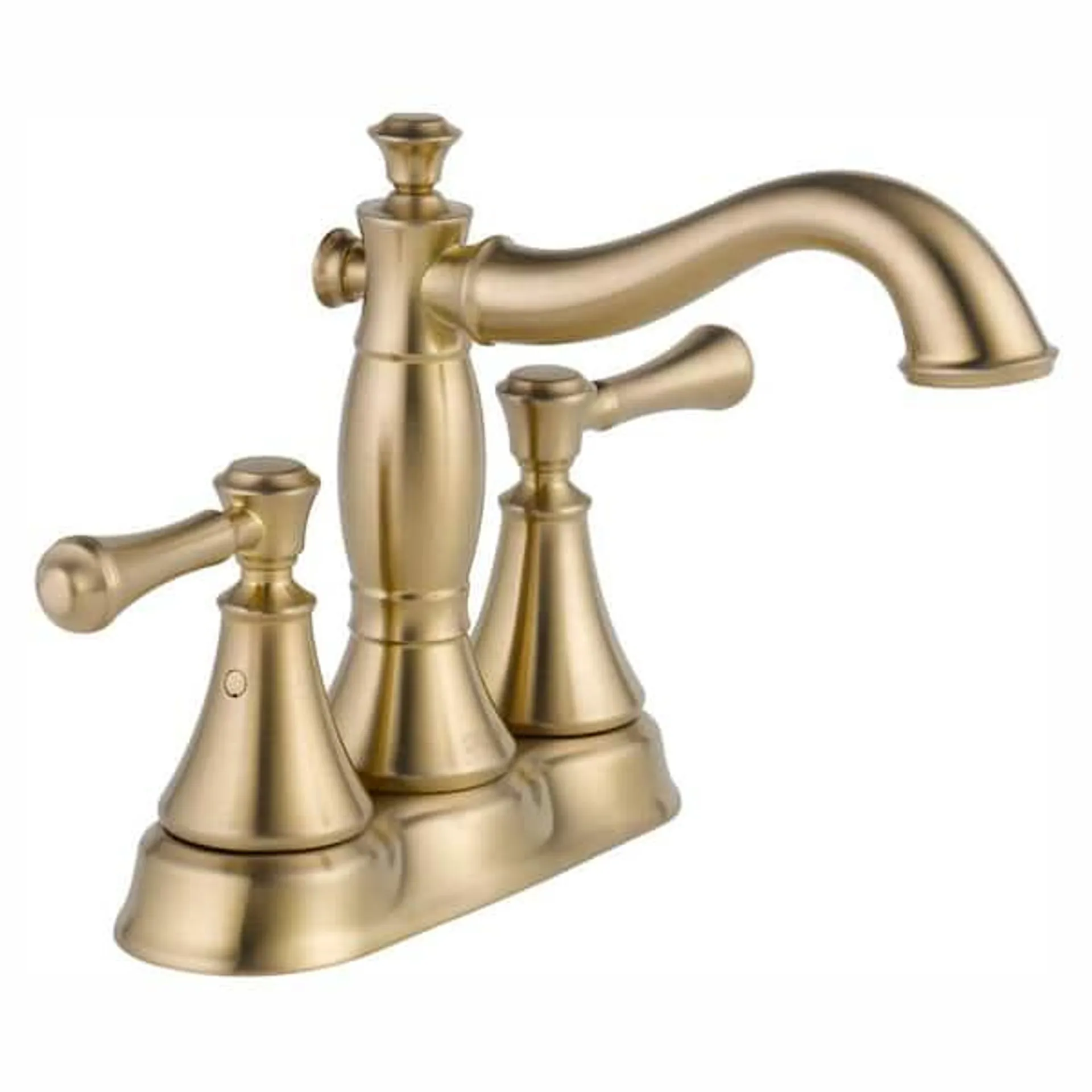 Cassidy Gold 4 in. Centerset 2-Handle Bathroom Faucet with Metal Drain Assembly in Champagne Bronze