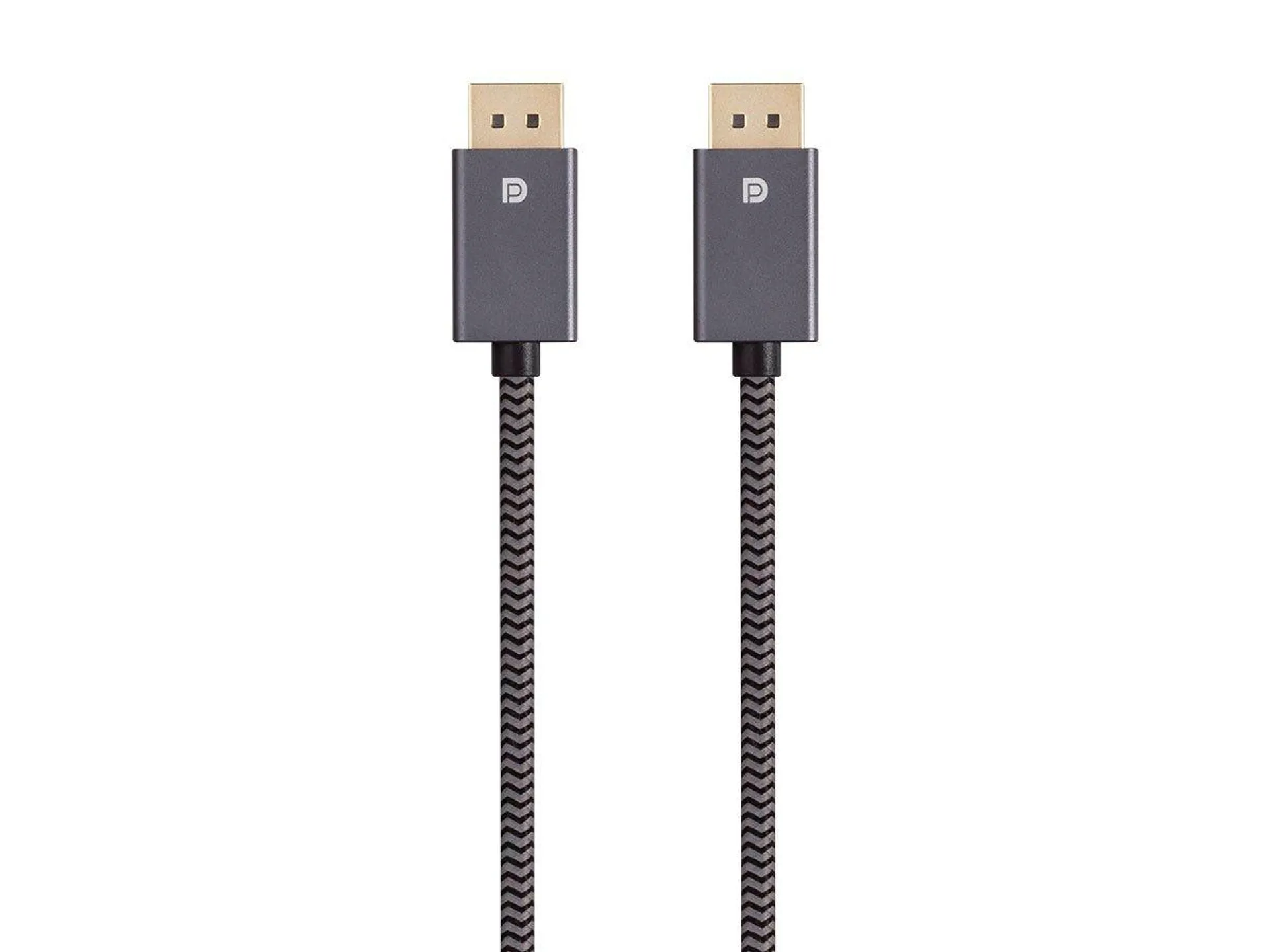 DisplayPort 1.4 EasyPlug Nylon Braided Cable, 6ft, Gray