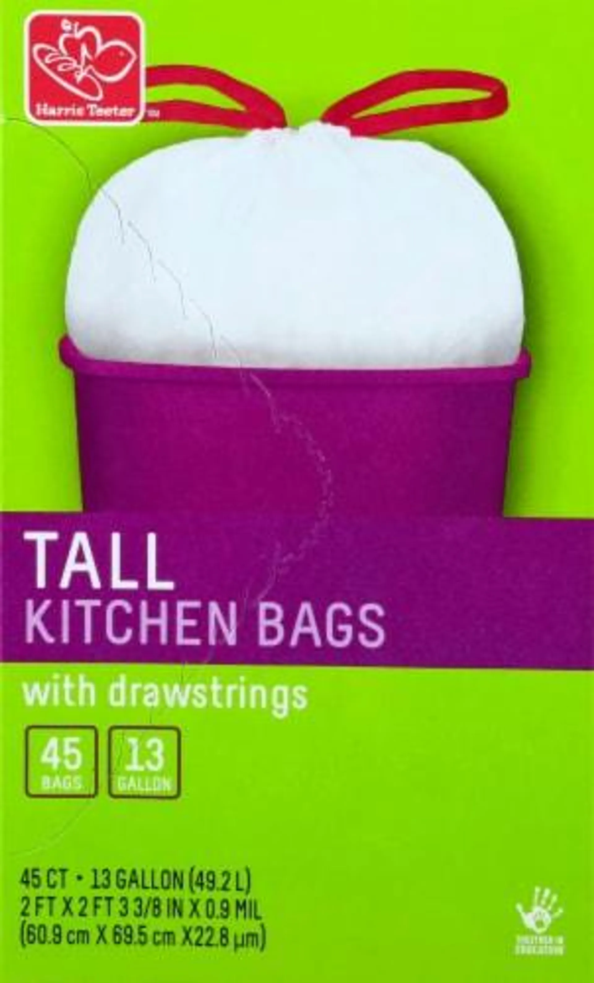 Harris Teeter™ Tall 13 Gallon Drawstring Kitchen Trash Bags