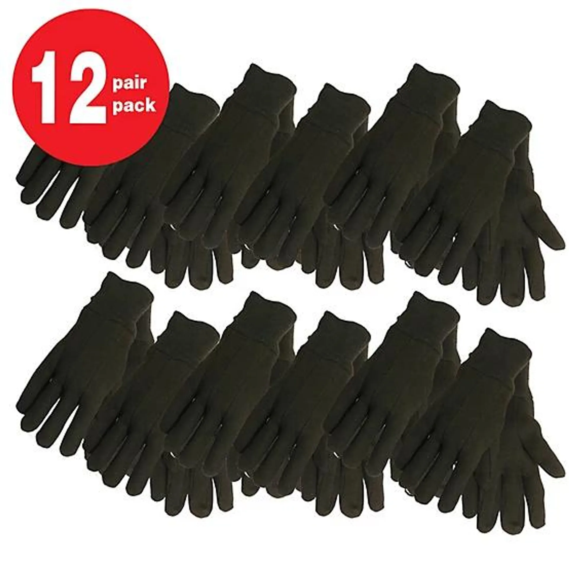 Men's Polyester Jersey Gloves, 12-Pairs