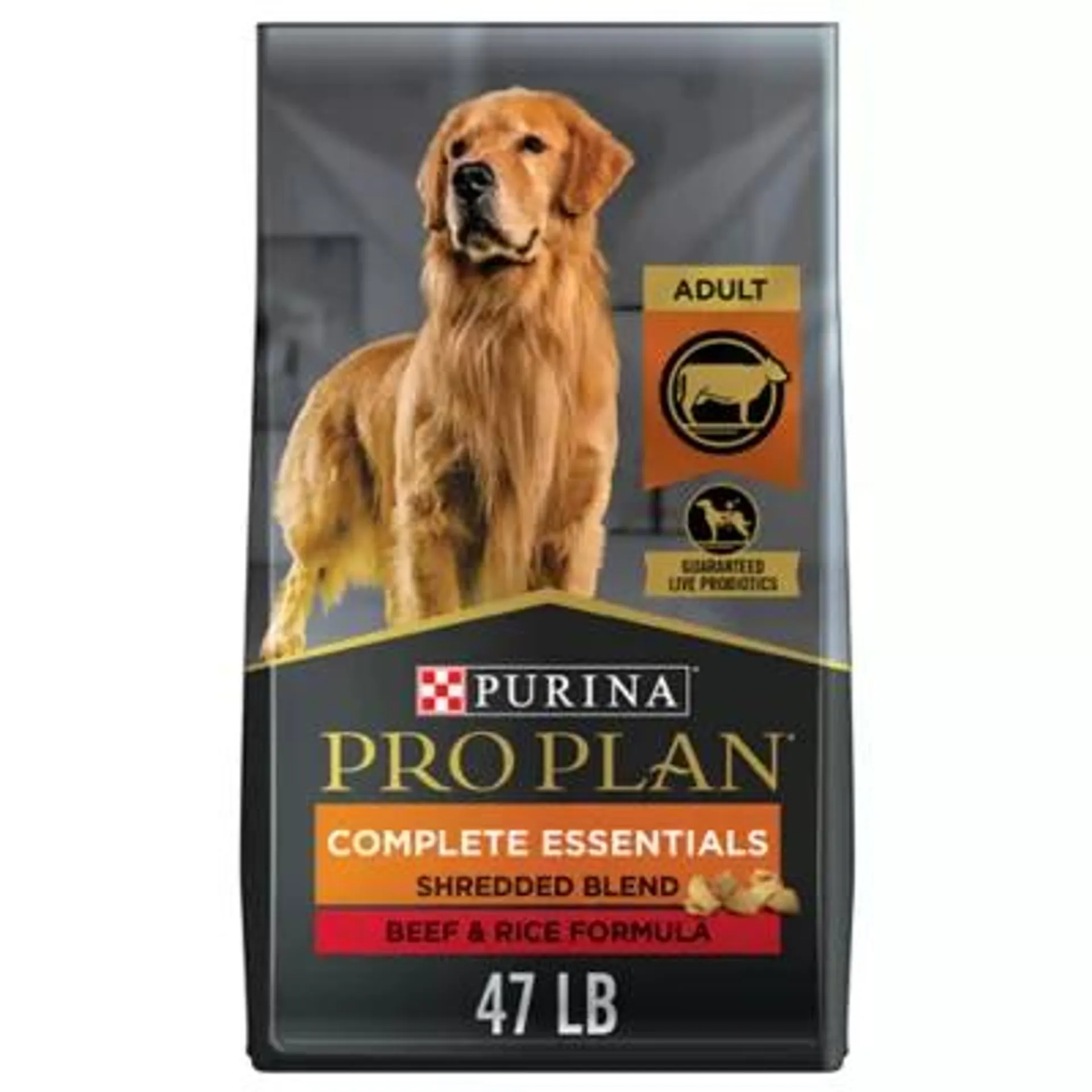 Purina Pro Plan Complete Essentials Shredded Blend Adult Dry Dog Food - Beef & Rice