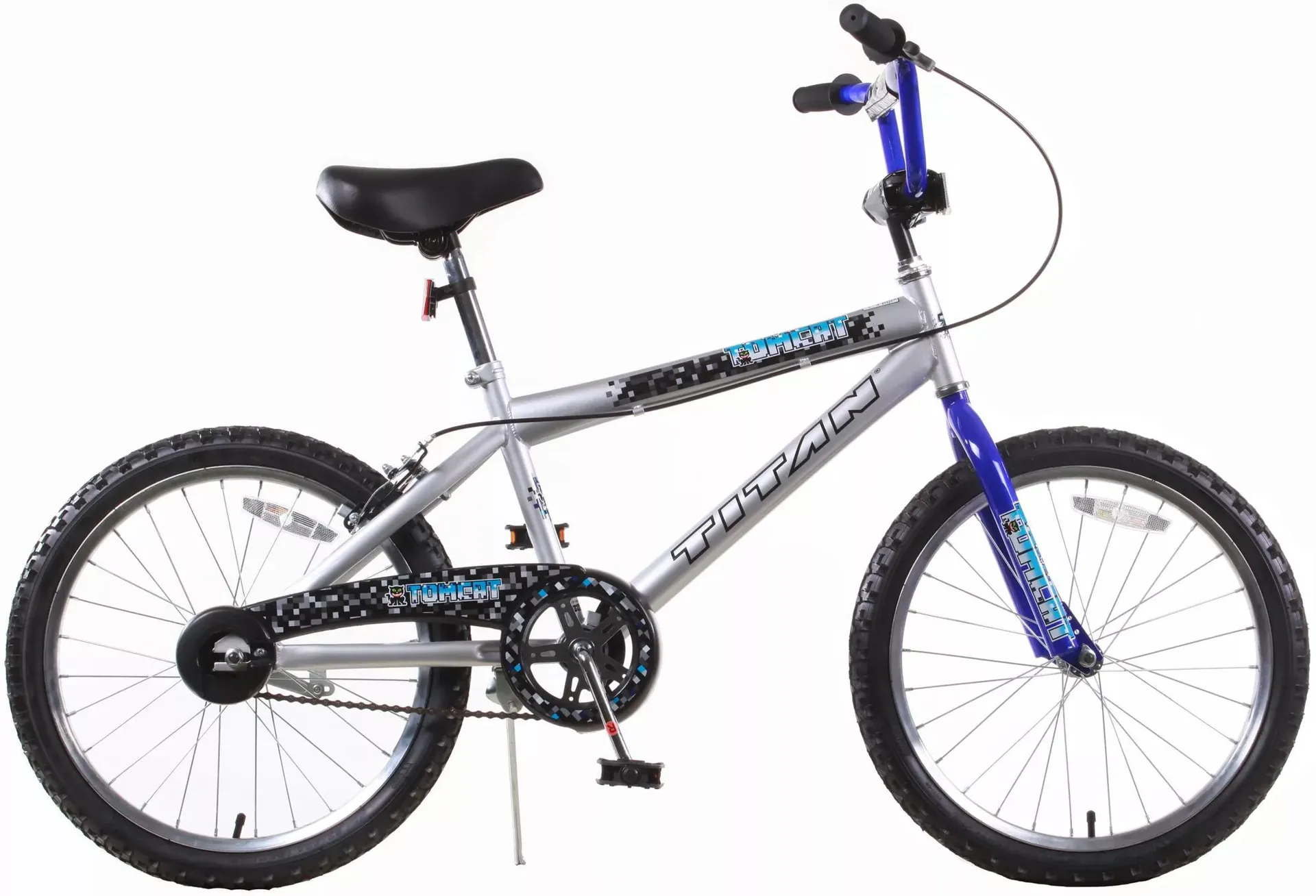 Titan Tomcat Boys' 20" BMX Bike - Silver/Blue