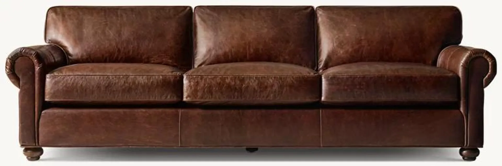 Original Lancaster Leather Three-Seat-Cushion Sofa