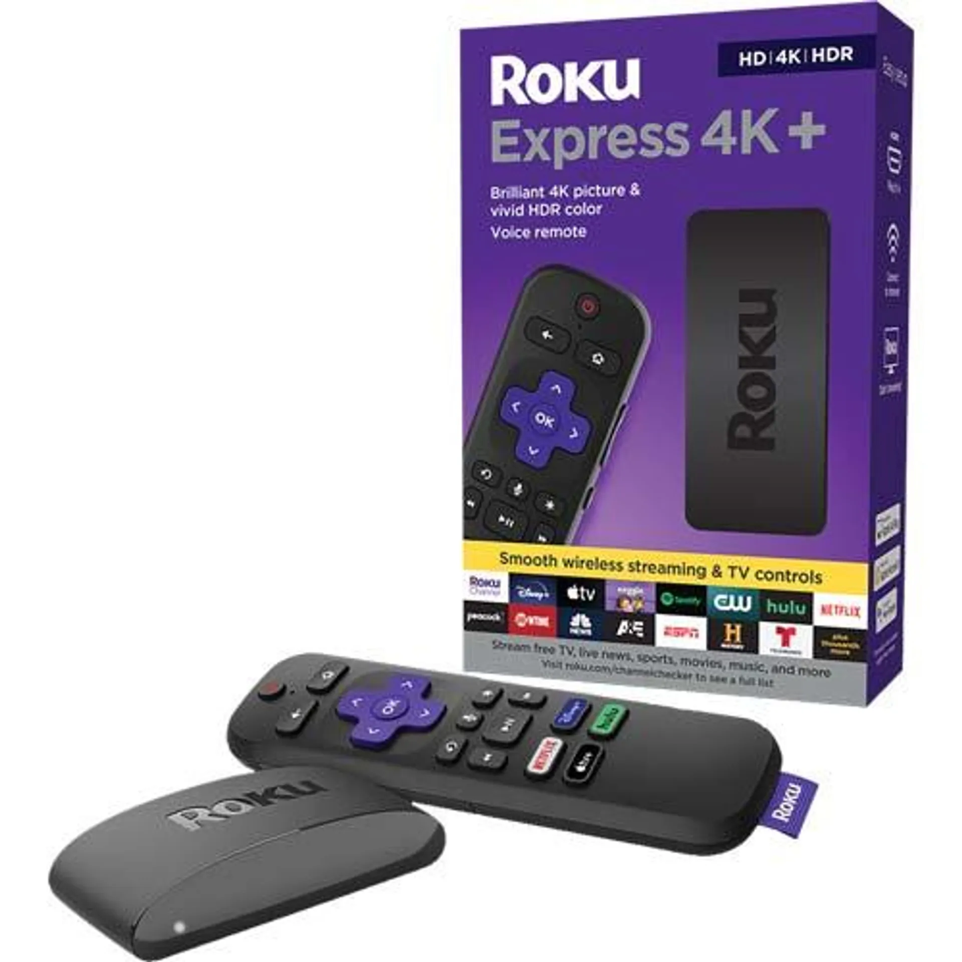 Roku Express 4K+ Streaming Device With Voice Remote