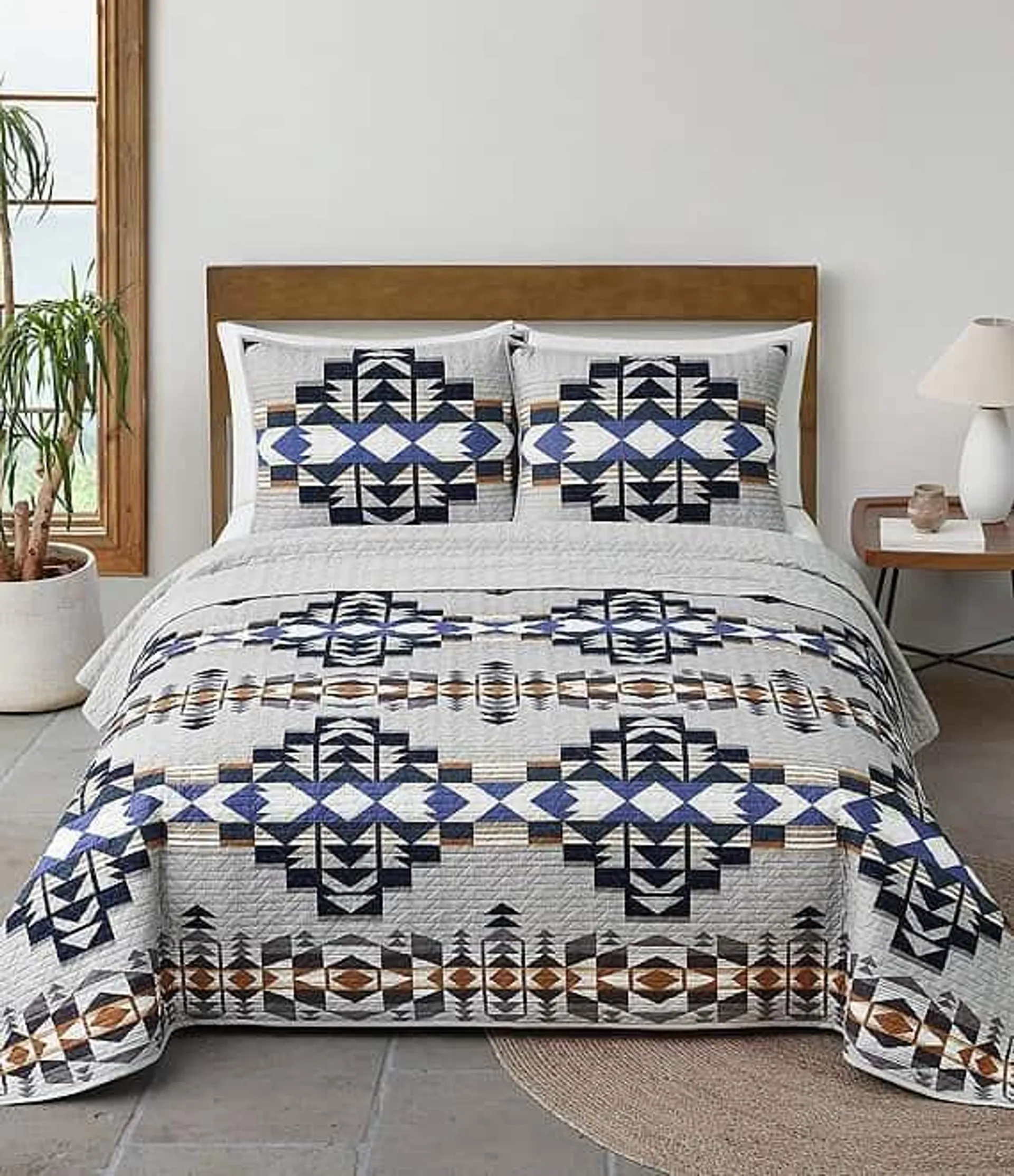 Desert Dawn Geometric Pattern Reversible Quilt Mini Set