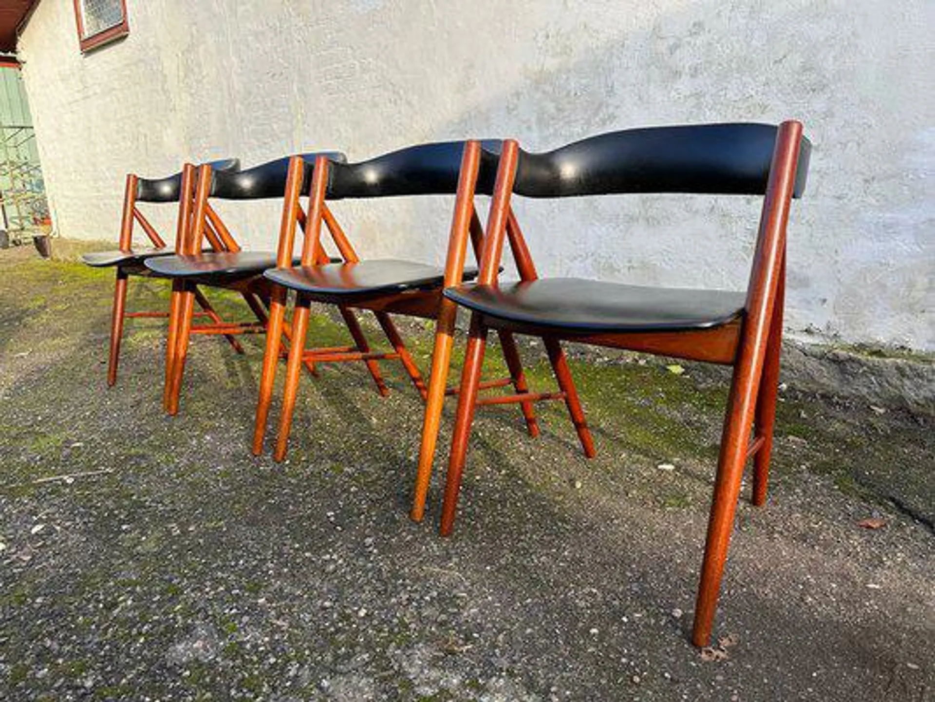 Mid-Century Danish Teak Savbukke Chairs, 1960s, Set of 4