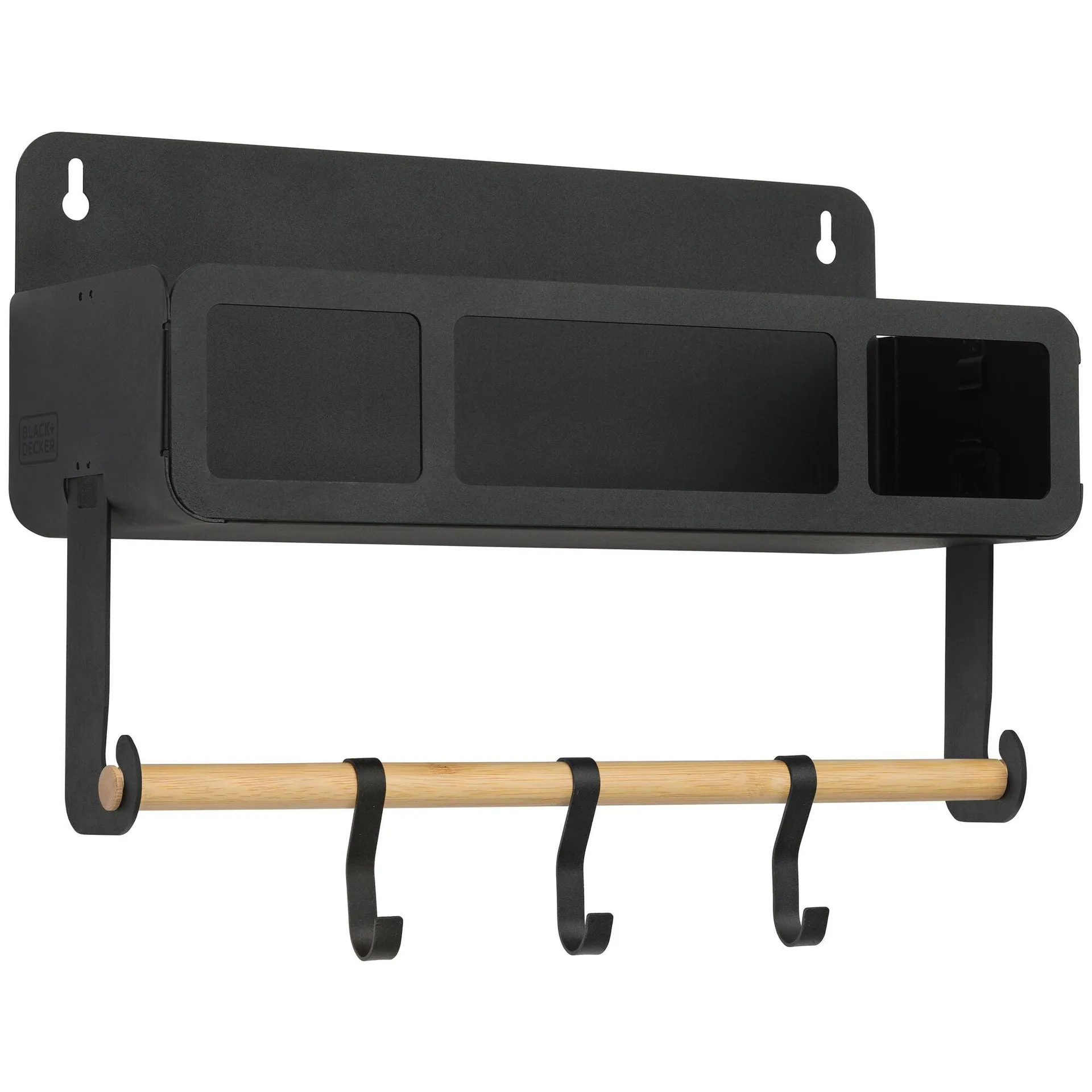 Hanging | Magnetic Rack System-Shelf With Brackets, Black