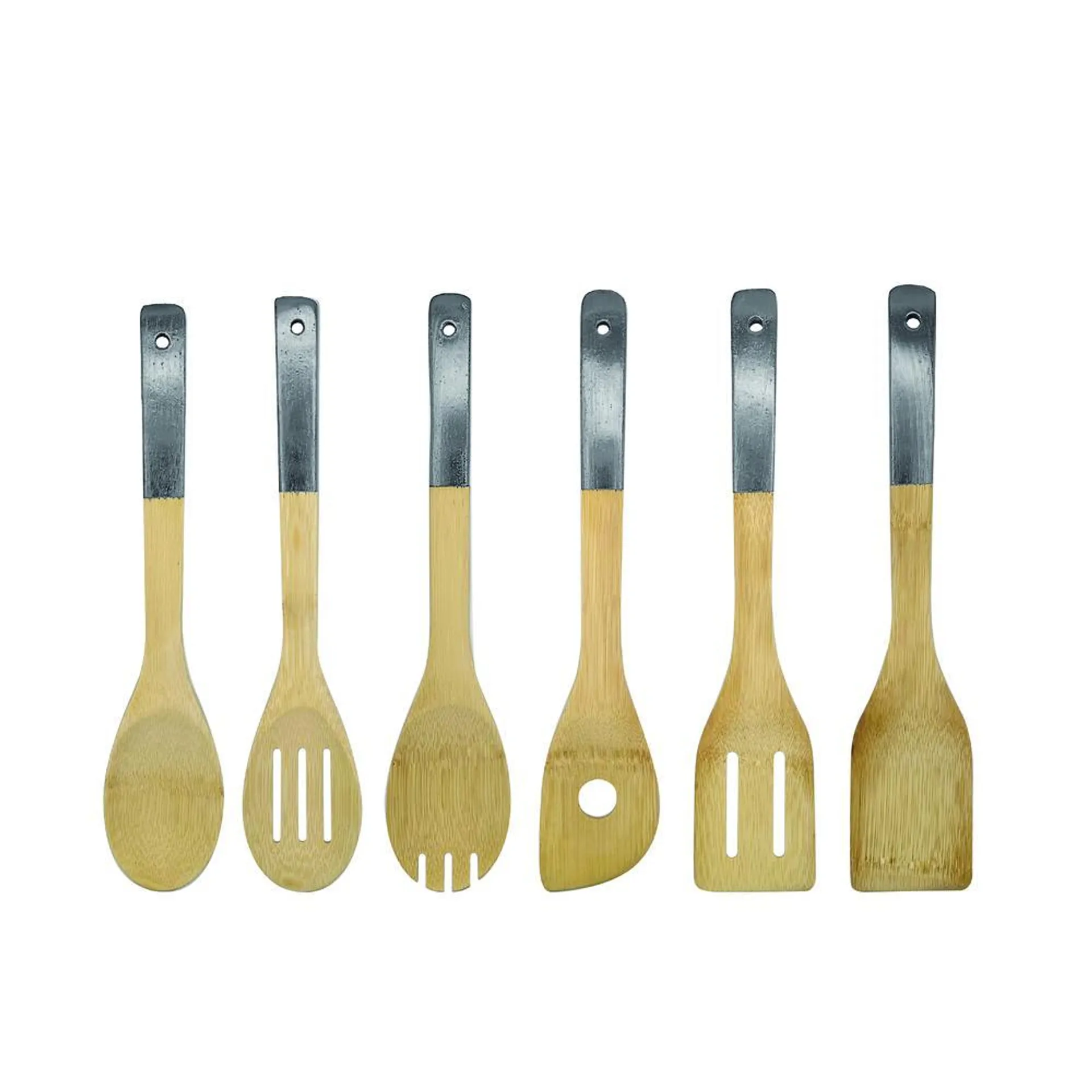 Cook Savvy Charcoal Bamboo Utensil Set - 6 Piece