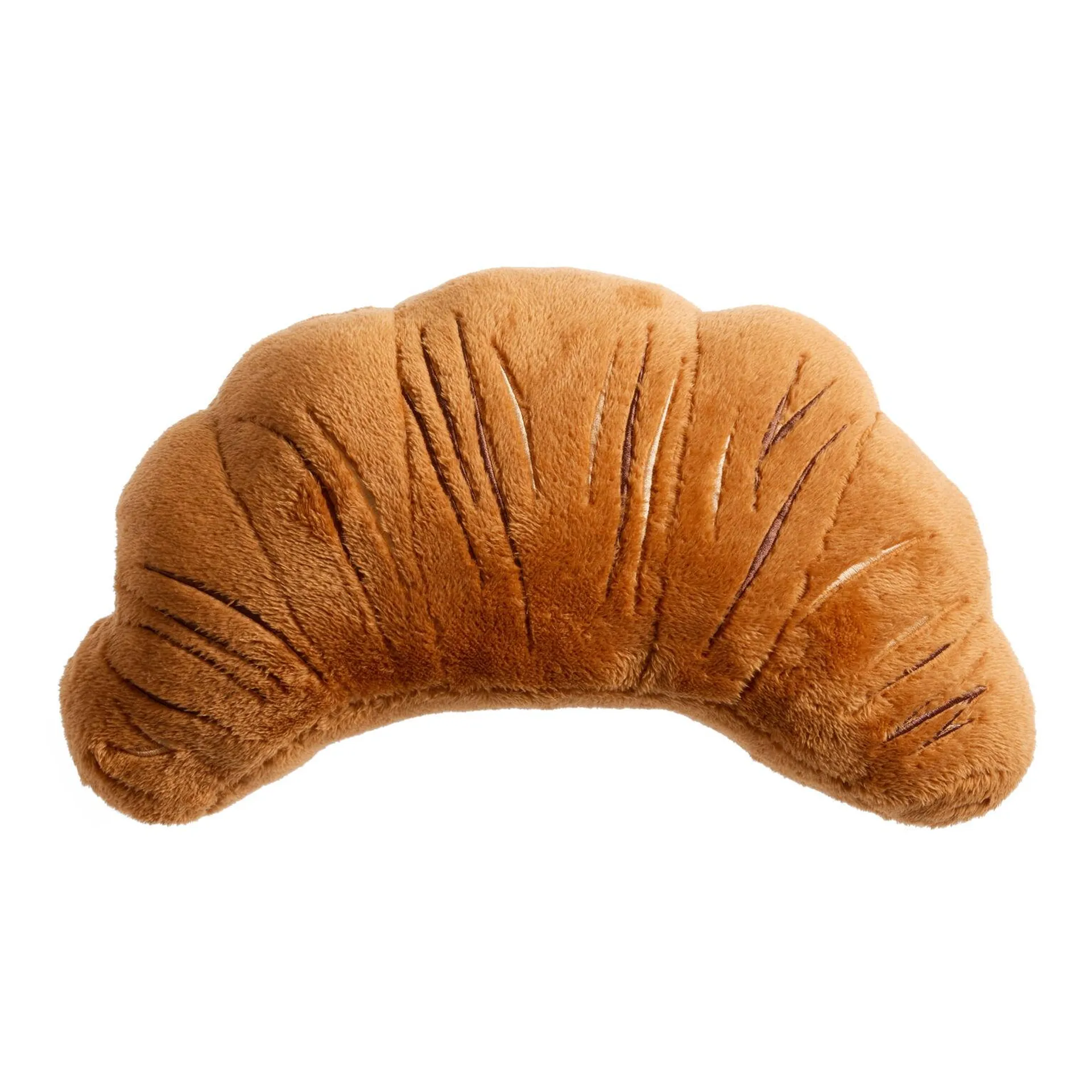 Tan Croissant Shaped Throw Pillow